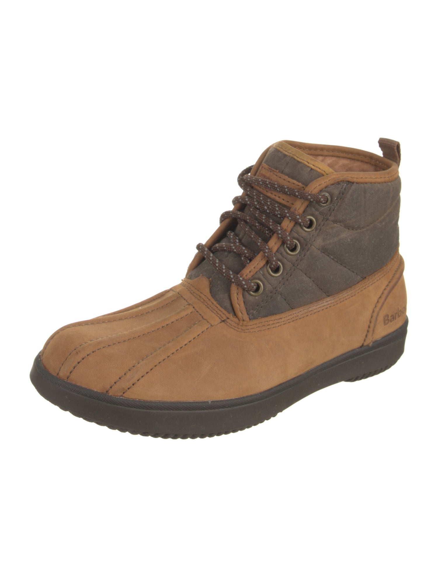 Barbour Canvas Colorblock Pattern Lace-Up Boots