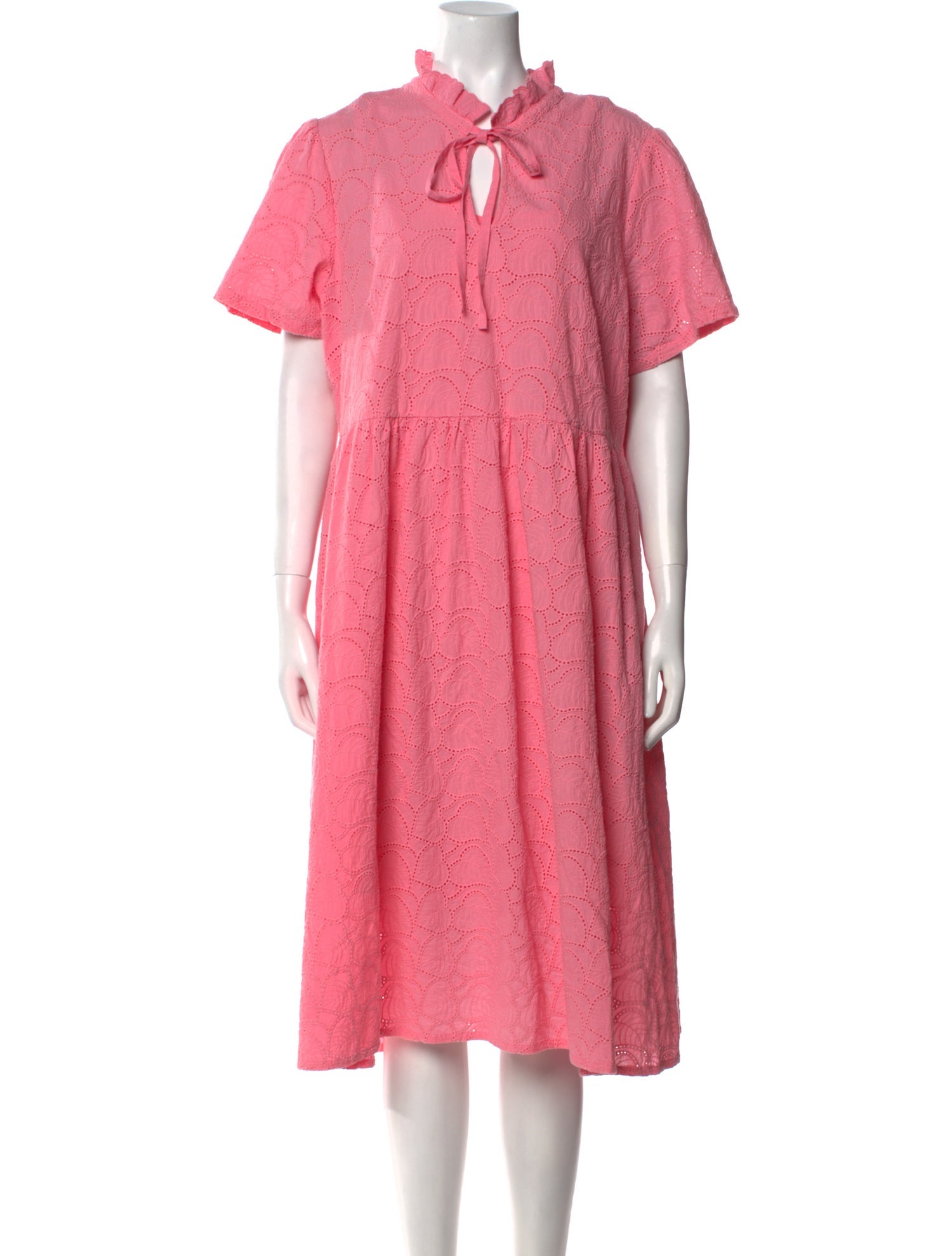 Barbour Tie Neck Midi Length Dress