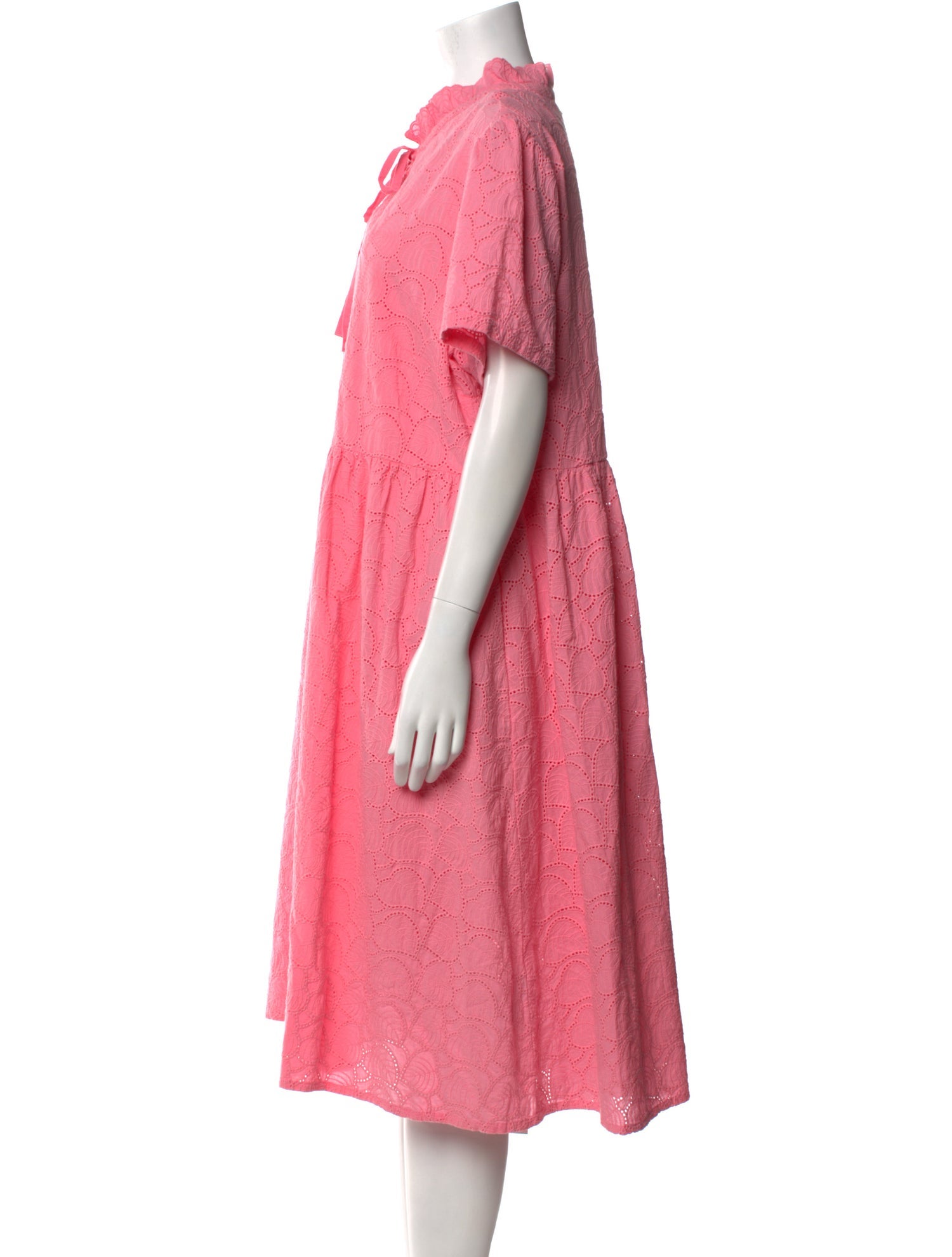 Barbour Tie Neck Midi Length Dress