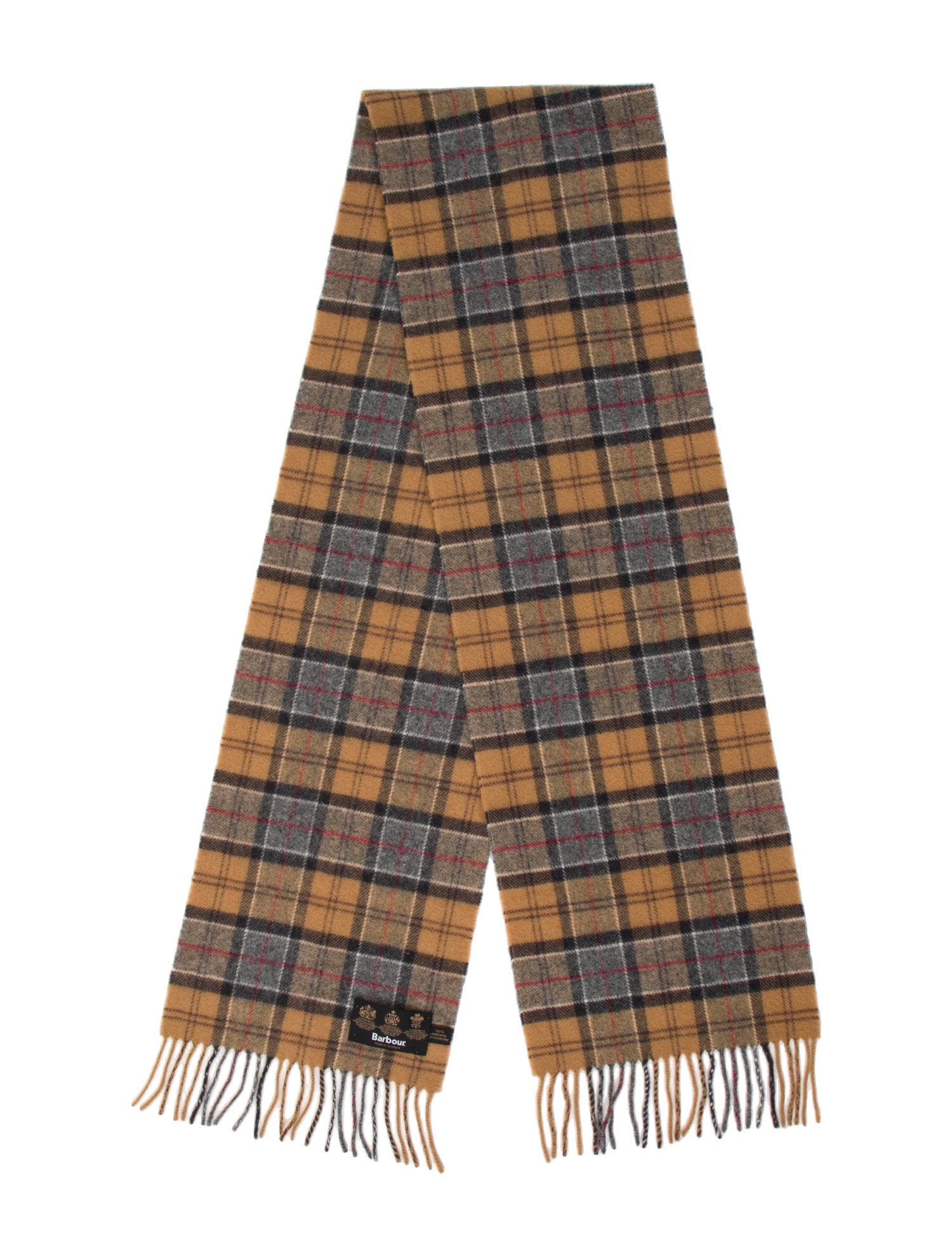 Barbour Wool Plaid Print Scarf