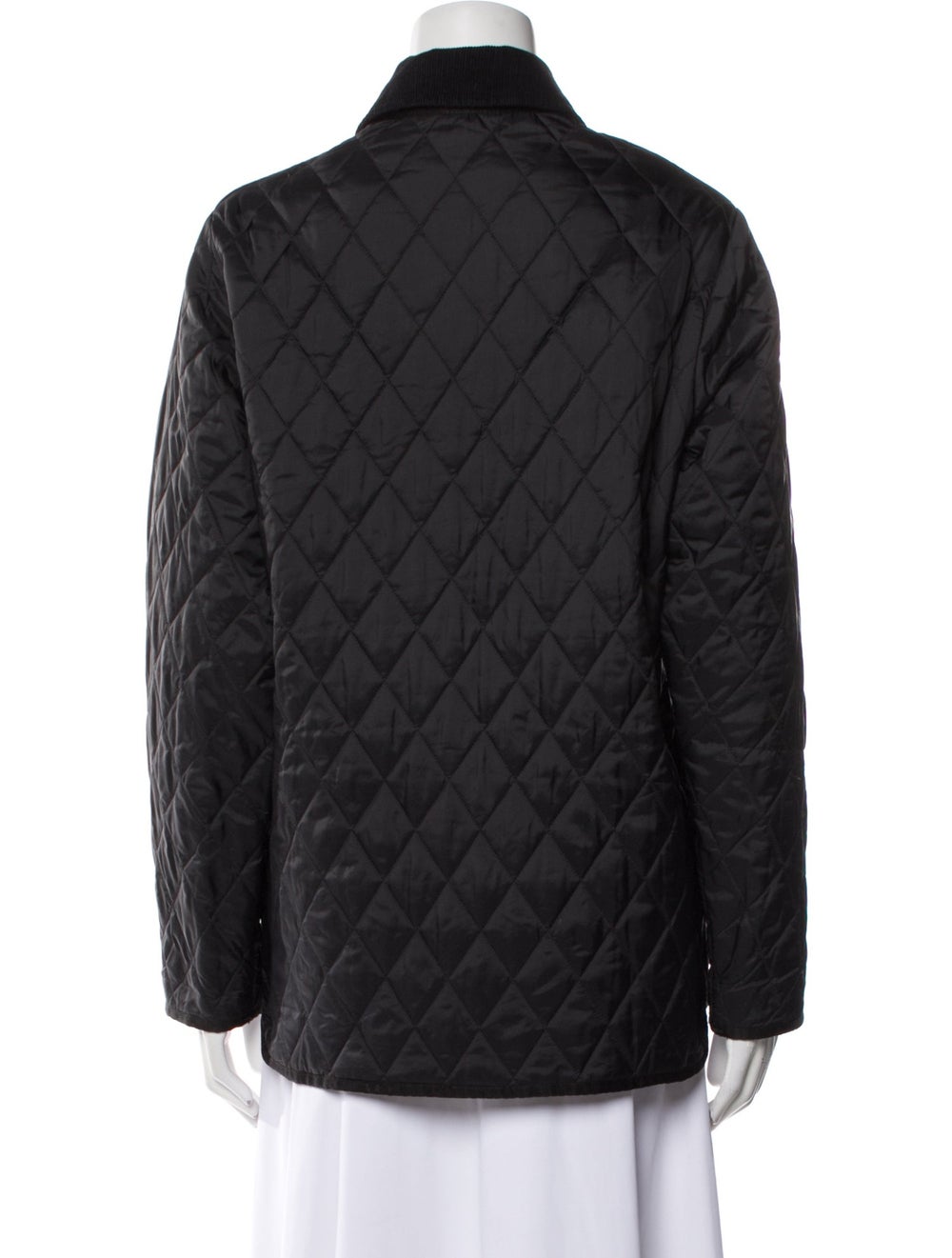 Barbour Jacket Black Pointed Collar Patch Pockets - image 3