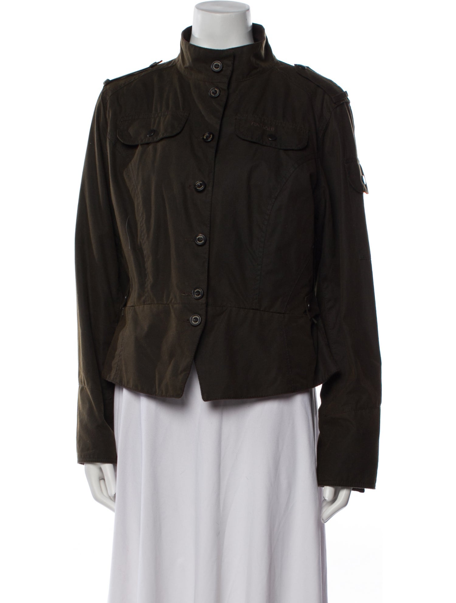 Barbour Short Shaped Peplum - Waxed Cotton Utility Jacket