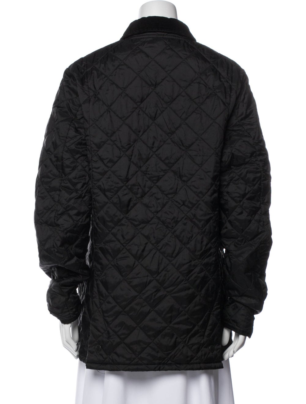 Barbour Utility Jacket Black Pointed Collar Slit … - image 3