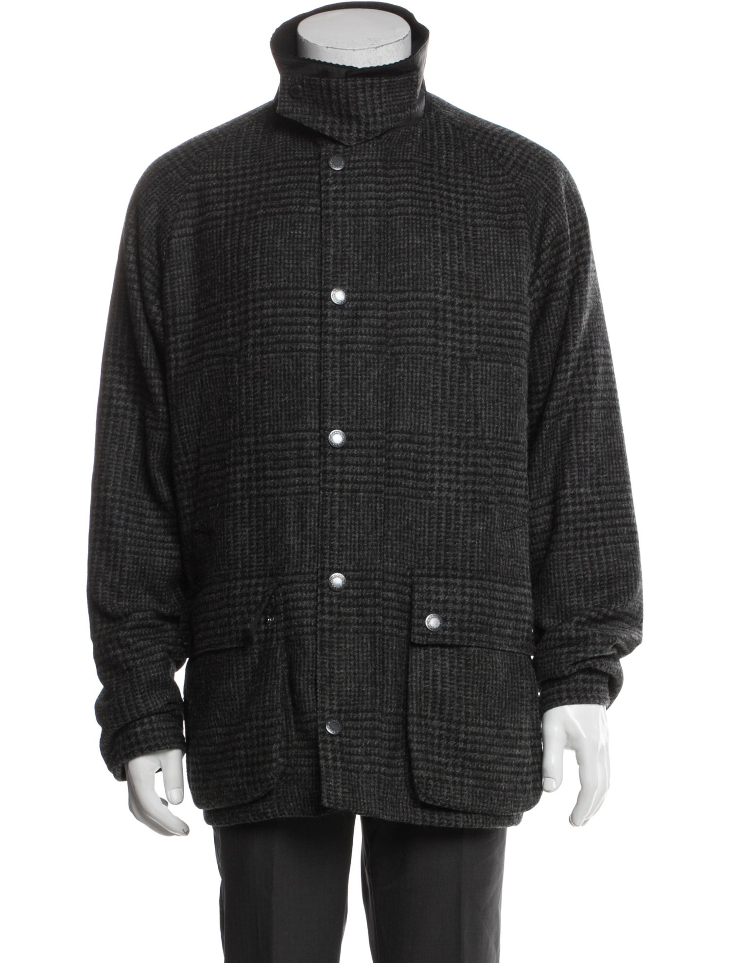 Barbour Wool Plaid Print Jacket