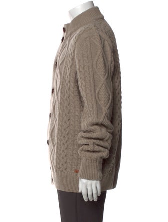 Barbour Leather Mock Neck Cardigan