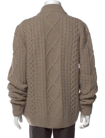 Barbour Leather Mock Neck Cardigan