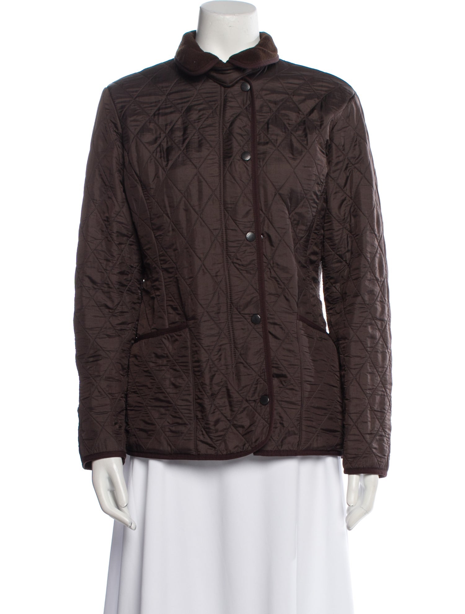 Barbour Nylon Plaid Print Coat