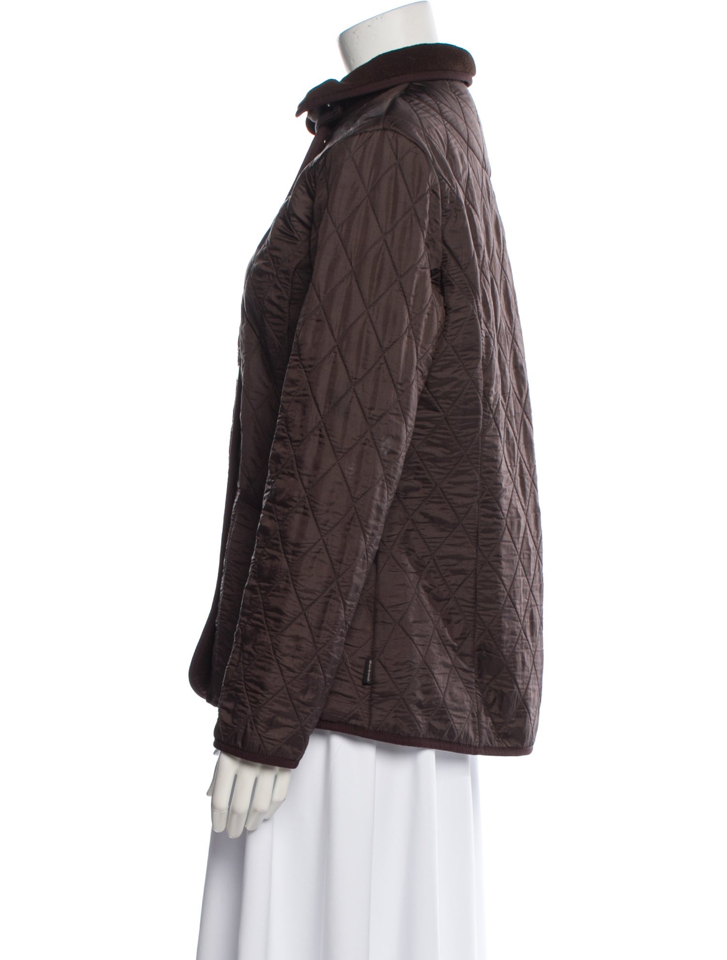 Barbour Nylon Plaid Print Coat