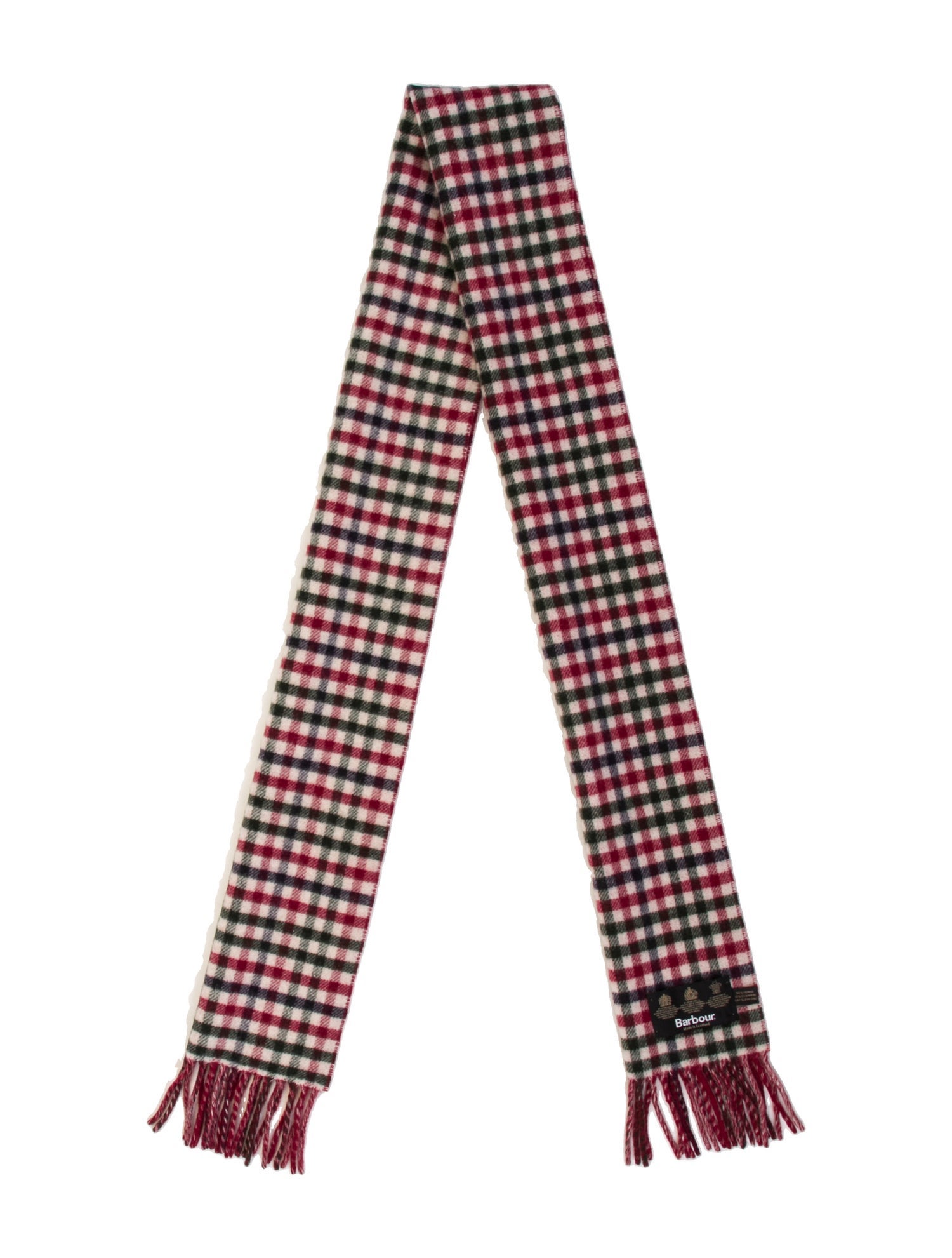 Barbour Merino Wool Plaid Print Scarf