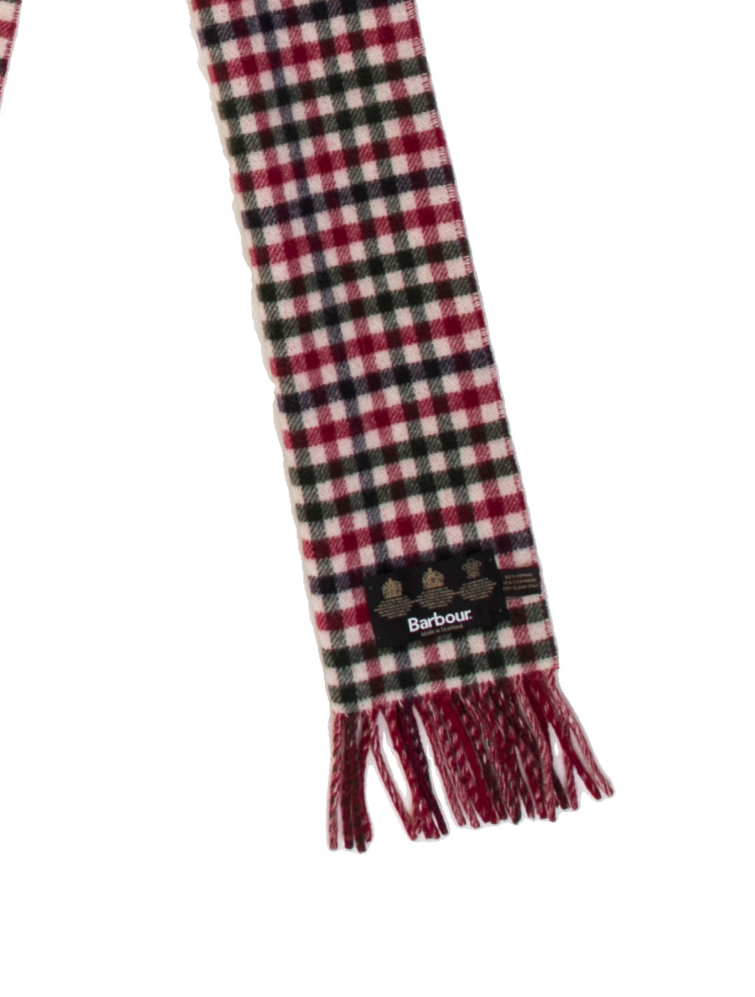 Barbour Merino Wool Plaid Print Scarf