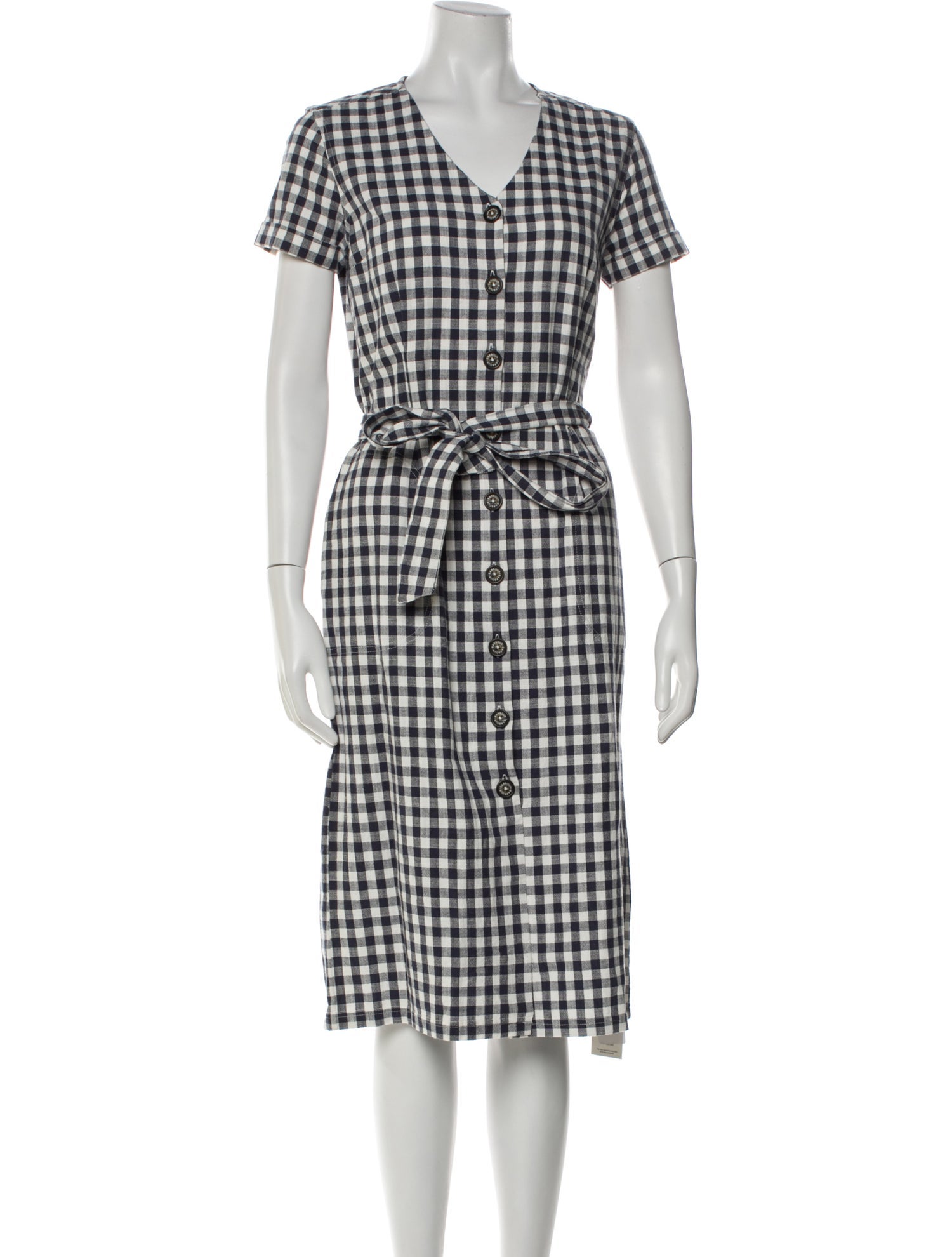 Barbour Plaid Print Midi Length Dress