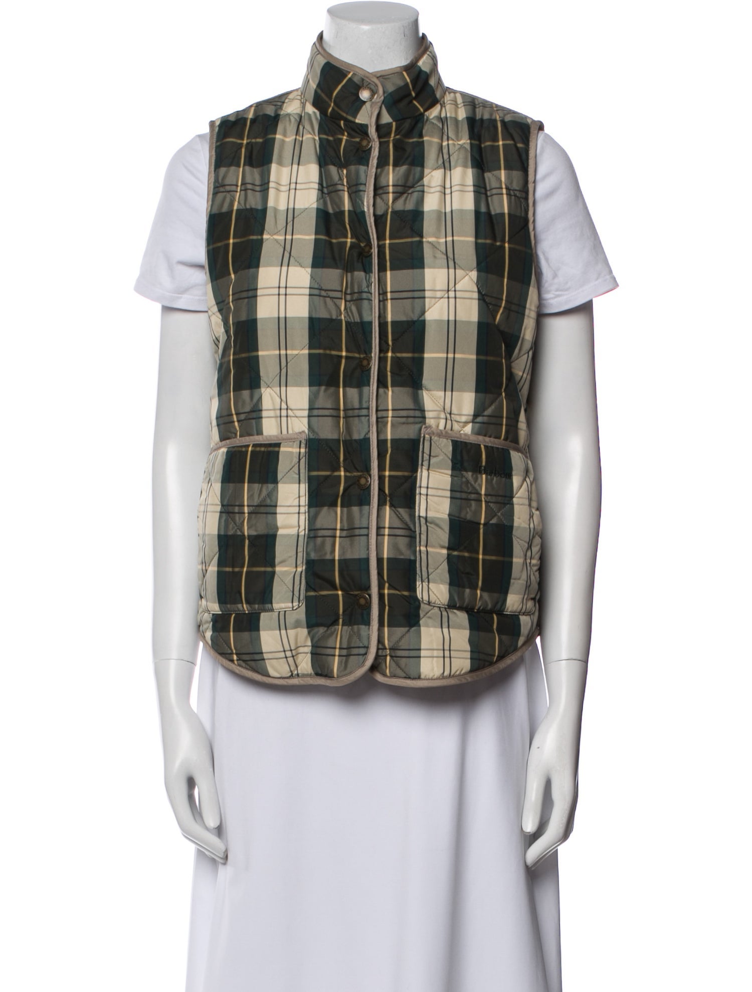 Barbour Plaid Print Vest