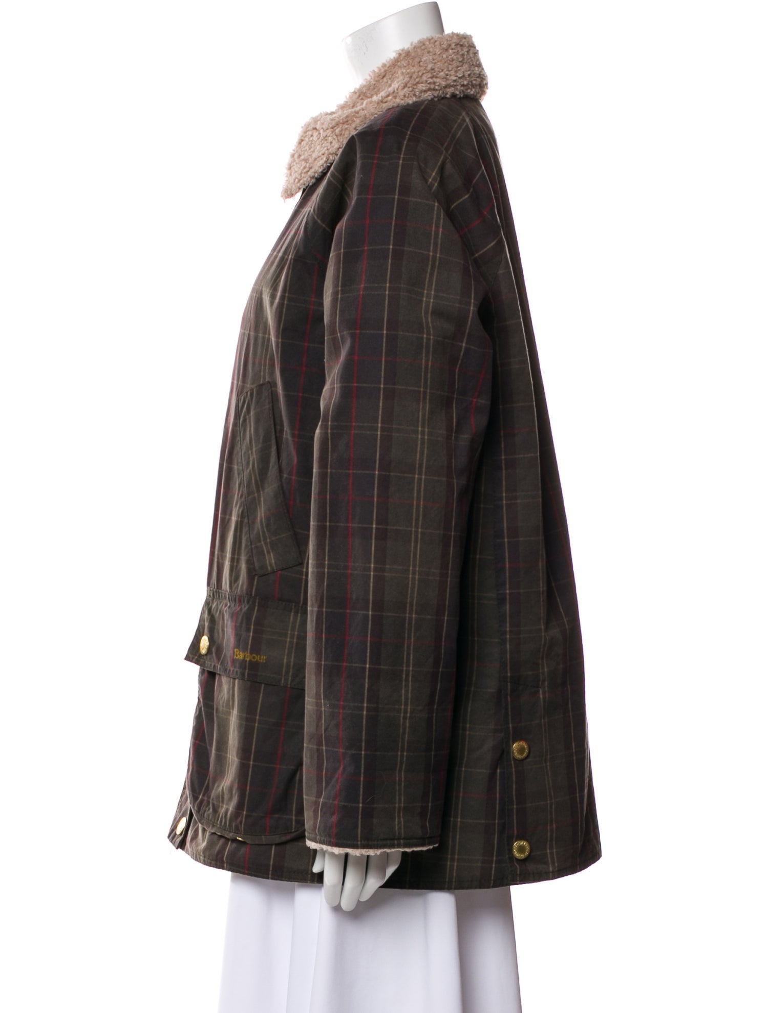 Barbour Plaid Print Utility Jacket