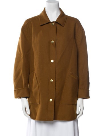Pre-owned Barbour Wool Coat In Brown