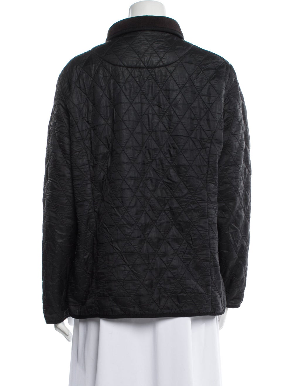 Barbour Jacket Black Peter Pan Collar Patch Pocke… - image 3