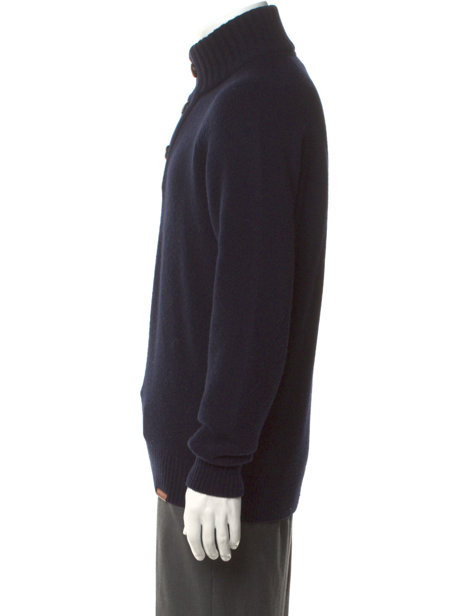 Barbour Lambswool Mock Neck Polo Sweater