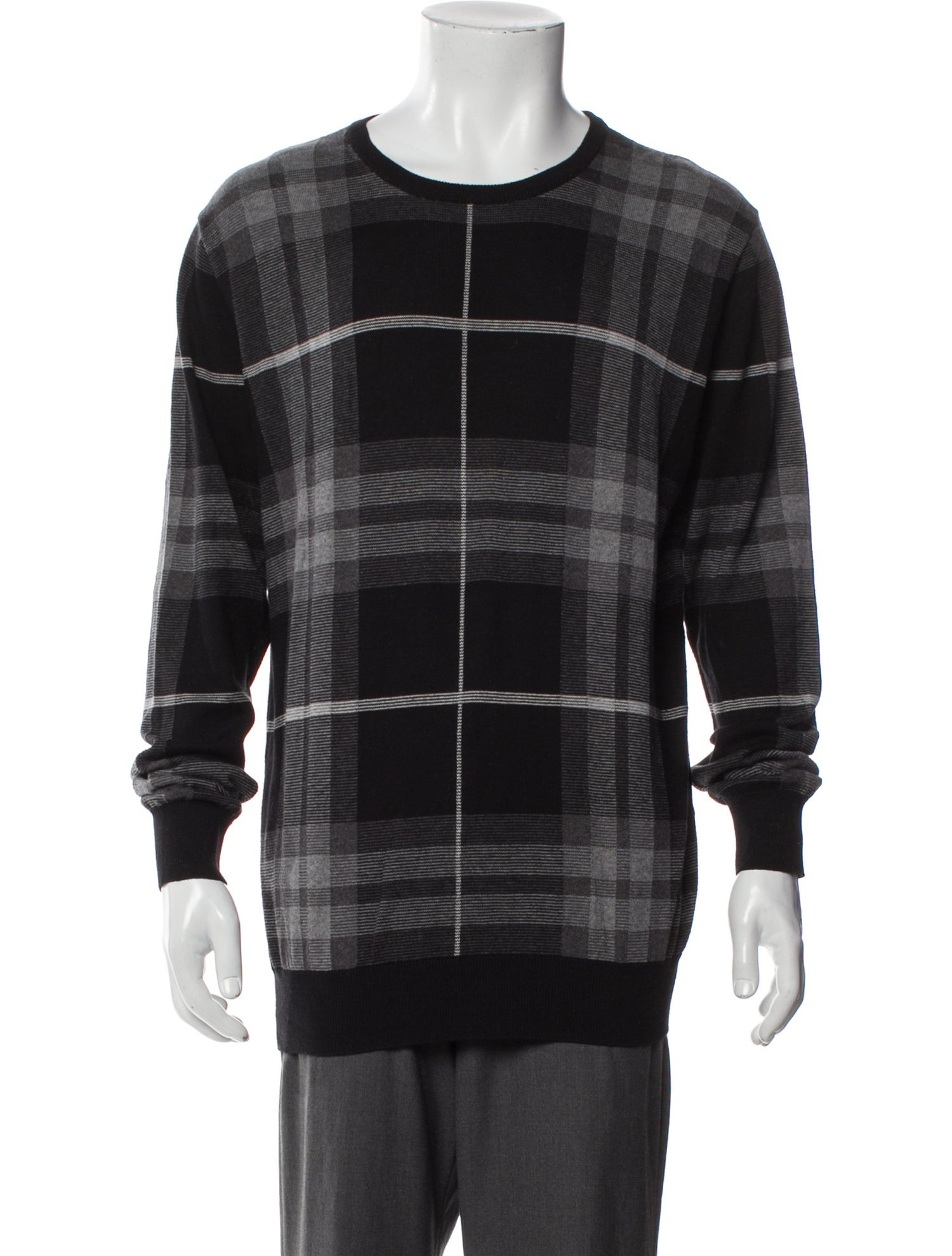 Barbour Plaid Print Crew Neck Pullover