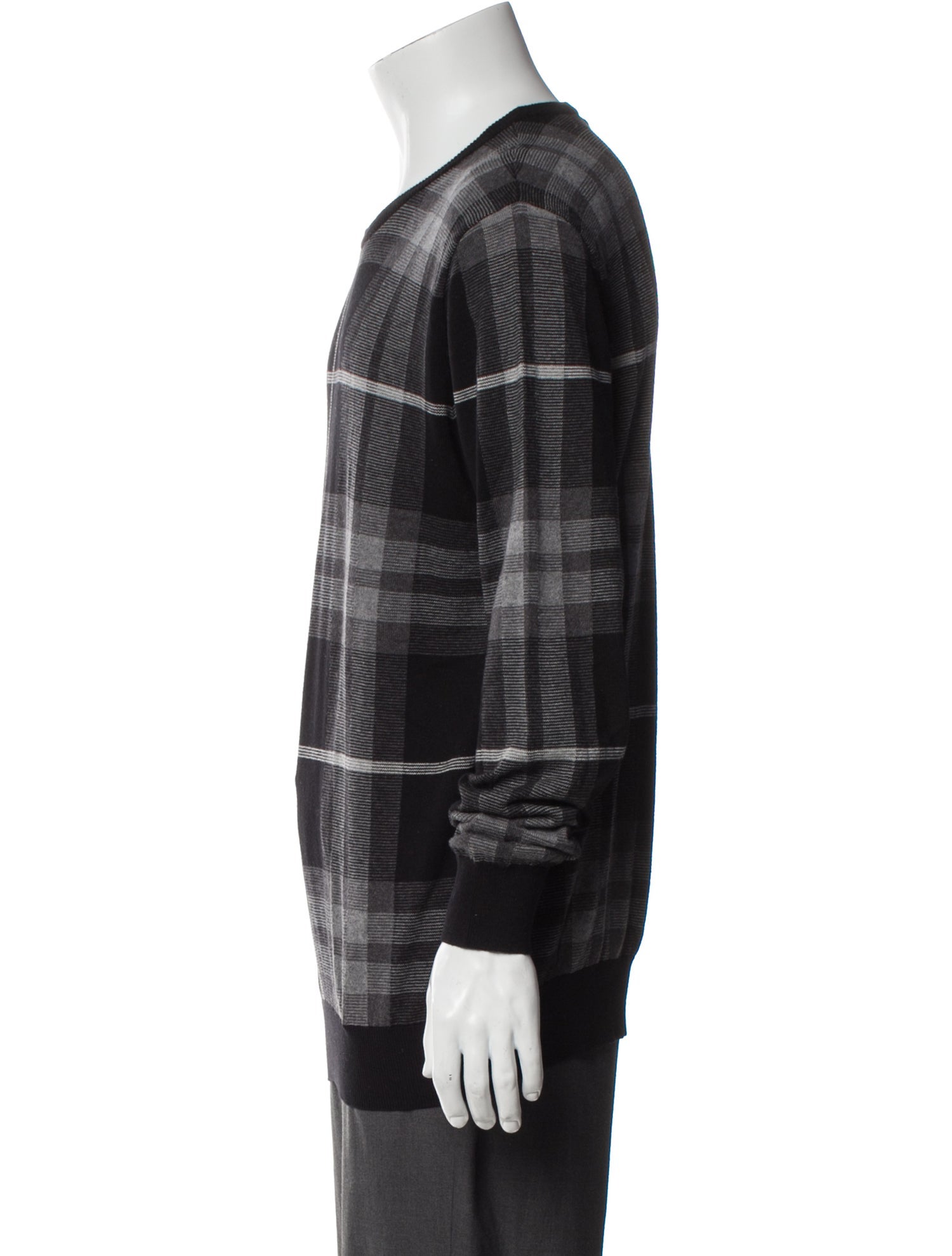 Barbour Plaid Print Crew Neck Pullover