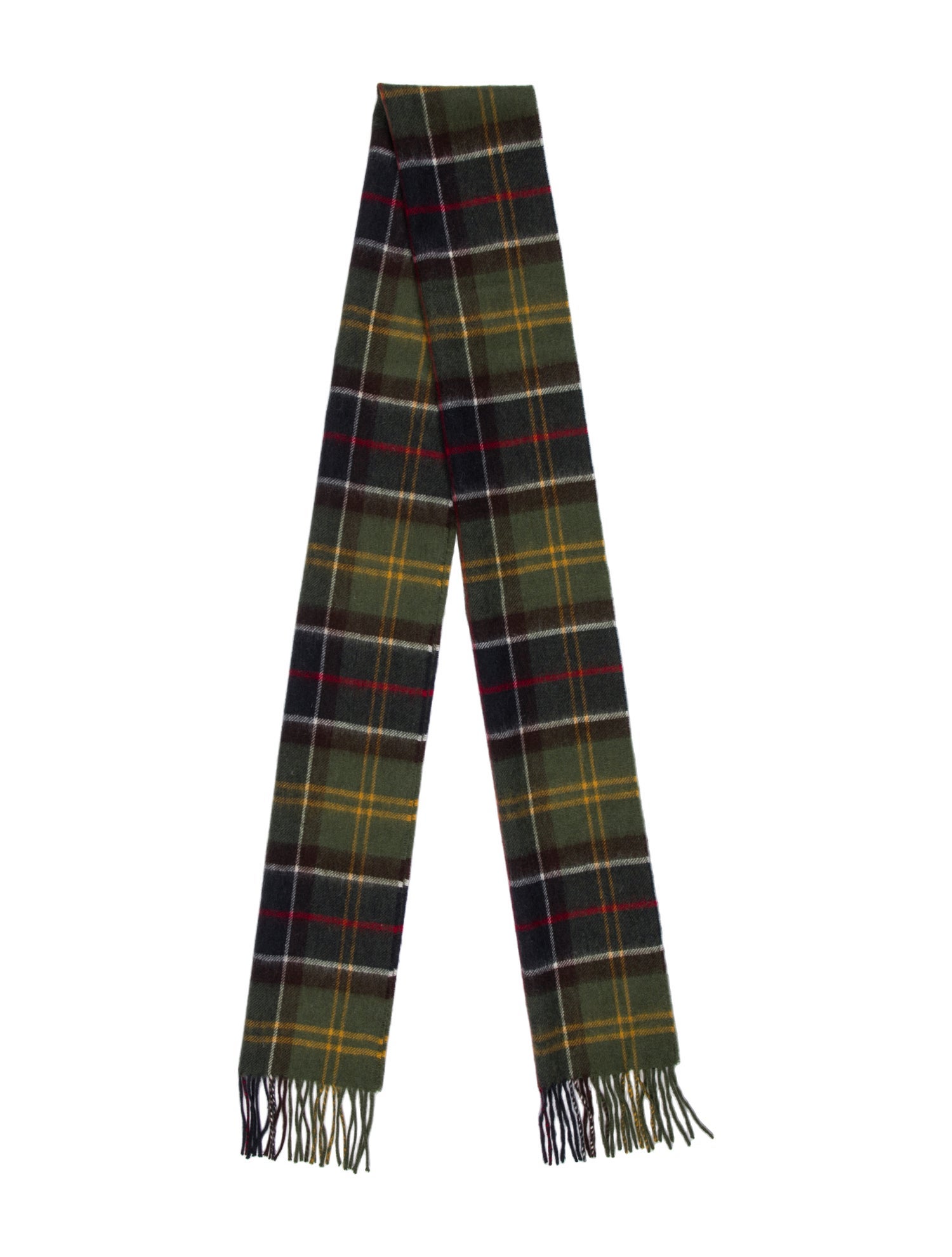Barbour Merino Wool Plaid Print Scarf