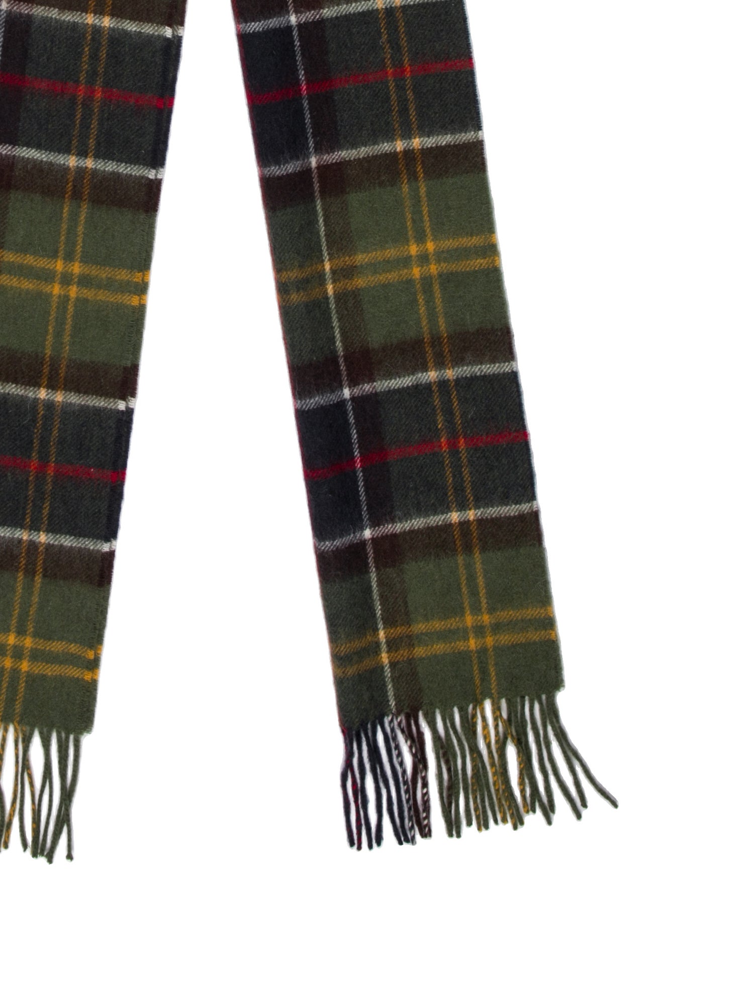 Barbour Merino Wool Plaid Print Scarf