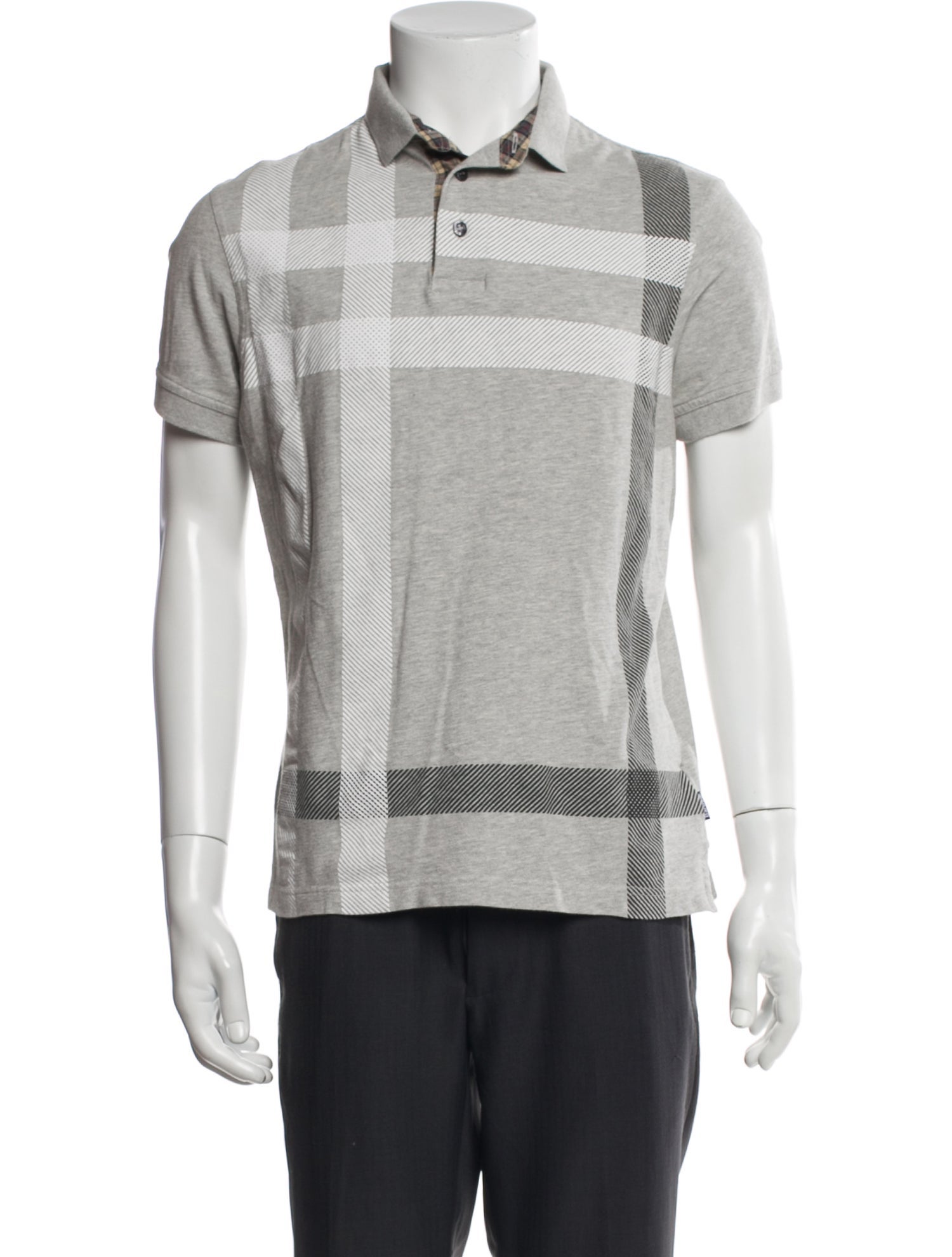 Barbour Plaid Print Crew Neck Polo Shirt