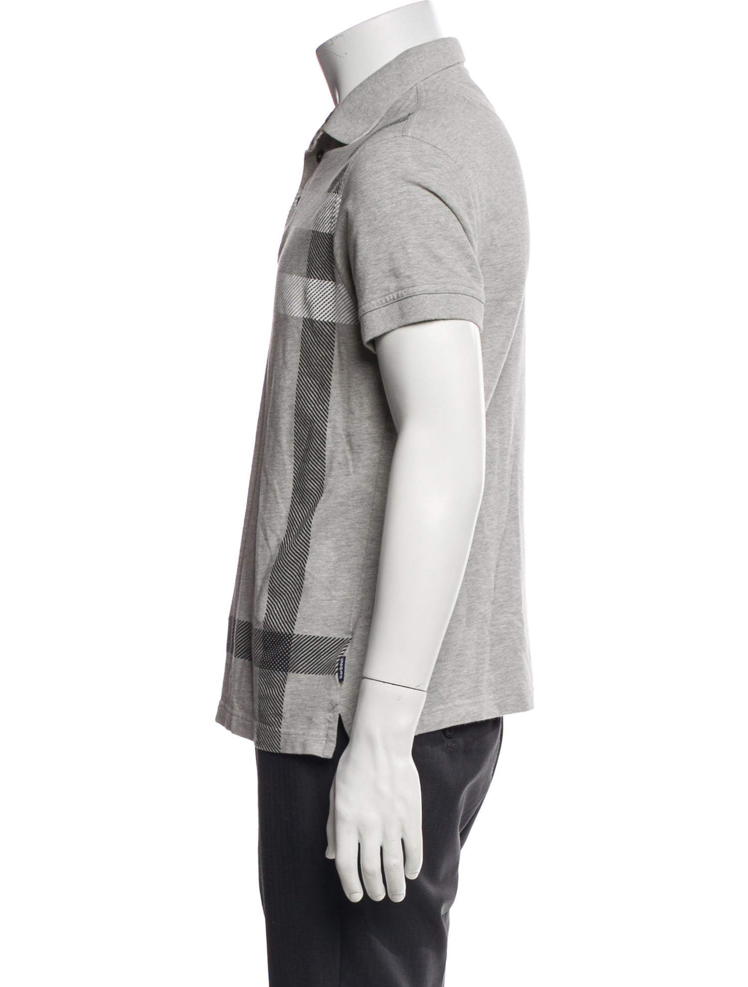 Barbour Plaid Print Crew Neck Polo Shirt