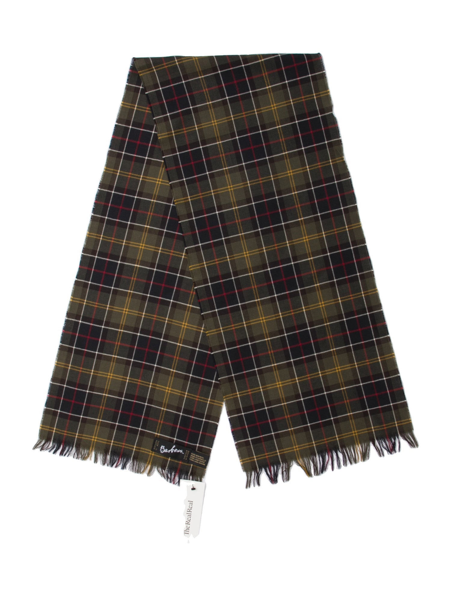 Barbour Lambswool Plaid Print Scarf