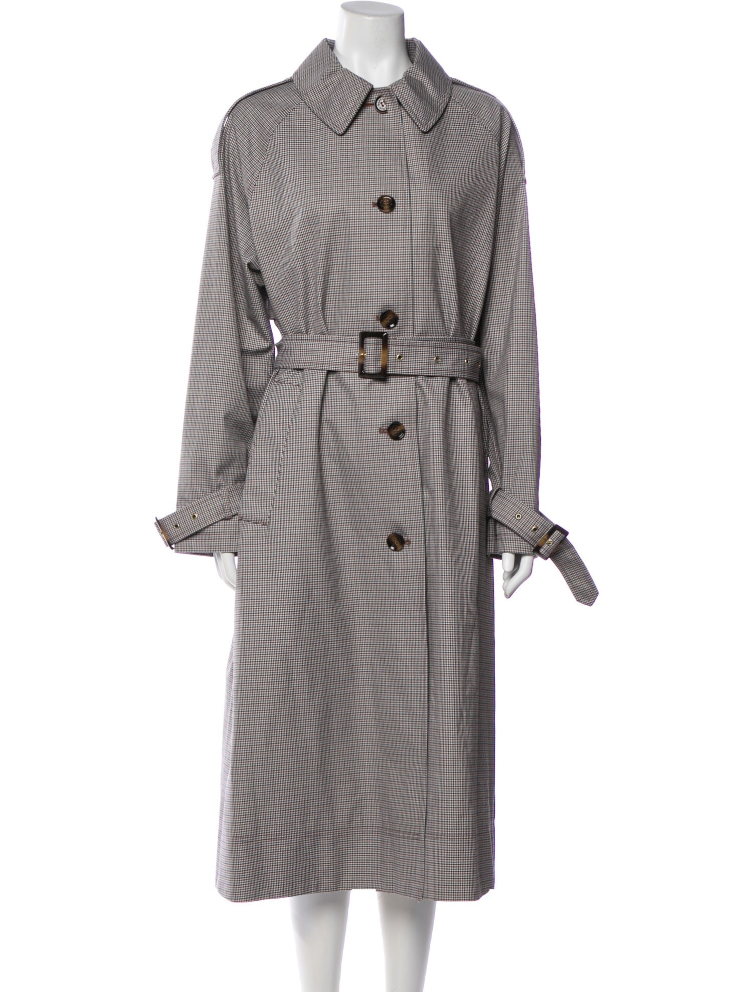 Barbour Plaid Print Trench Coat