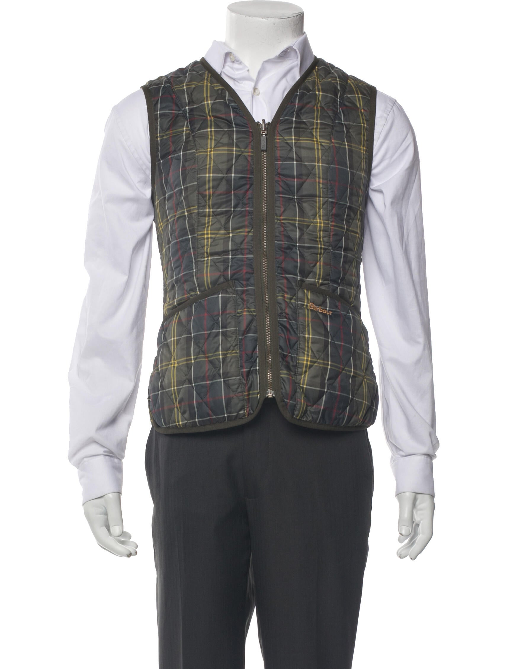 Barbour Plaid Print Vest