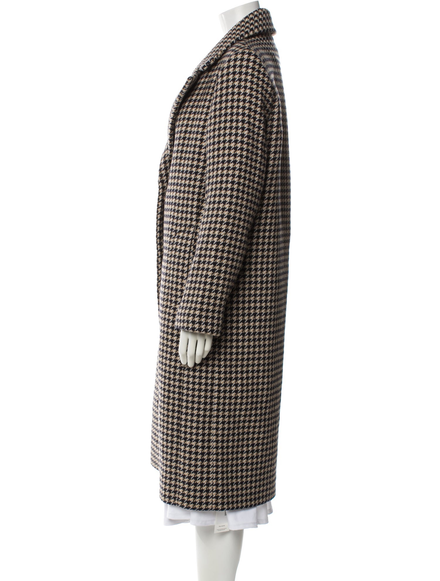 Barbour Wool Houndstooth Print Peacoat