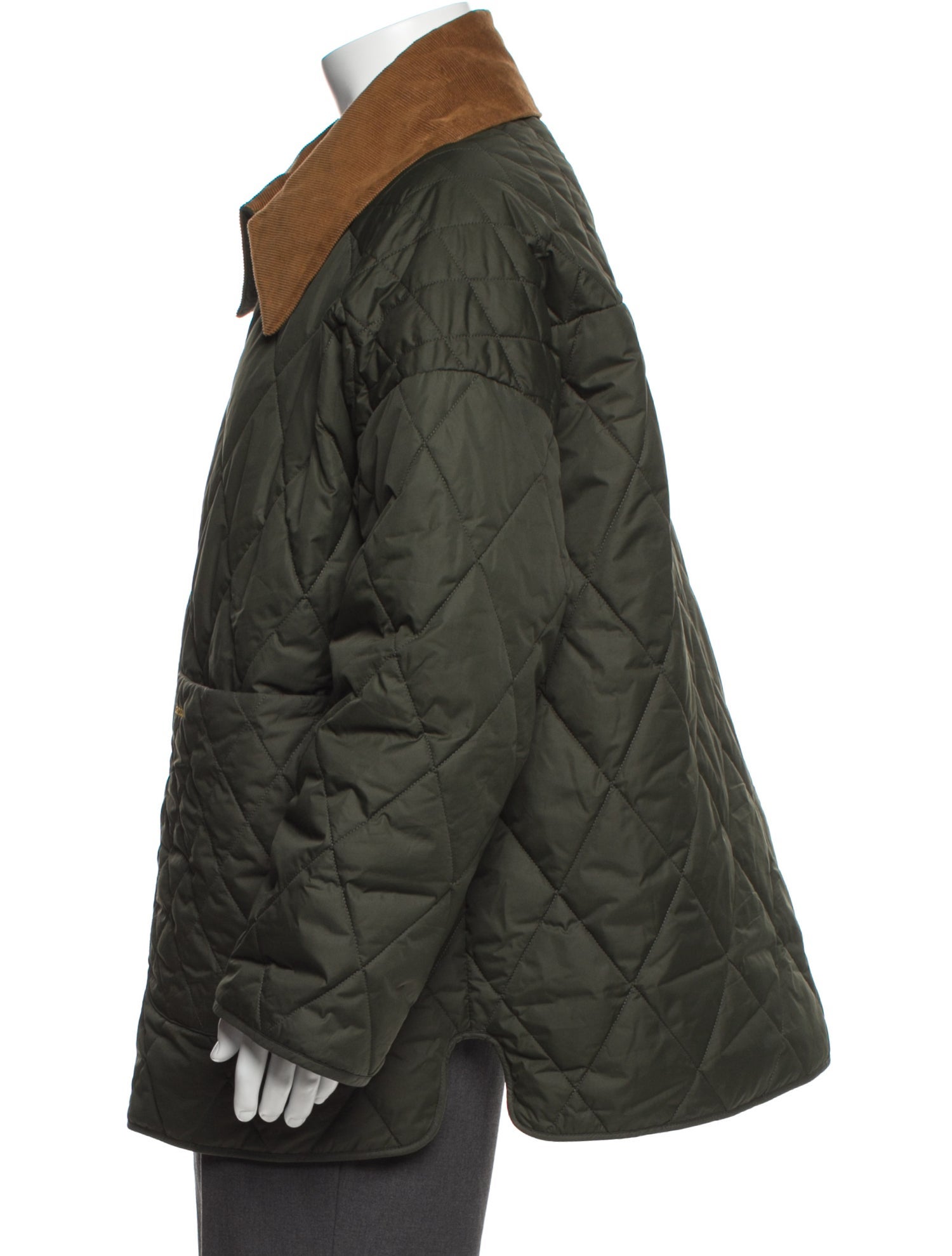 Barbour Colorblock Pattern Puffer Coat