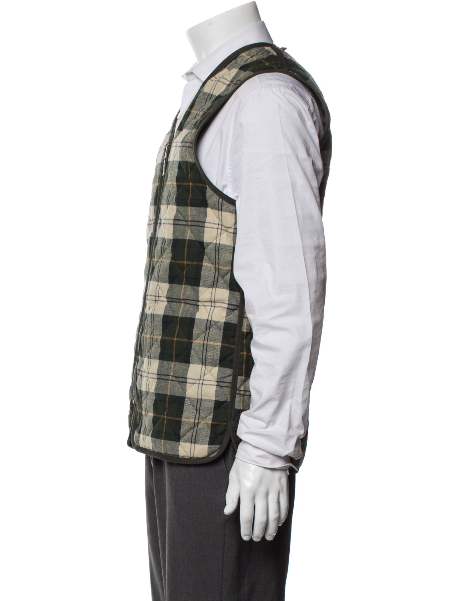 Barbour Plaid Print Vest
