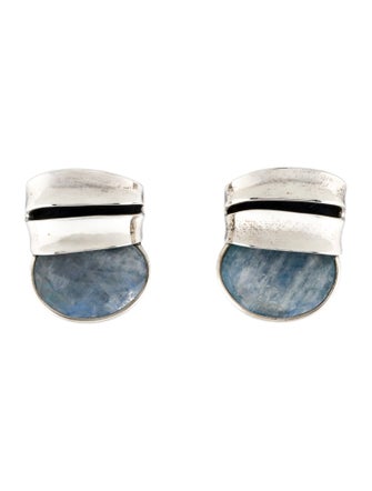 Vaubel Moonstone Labradorite Doublet Clip-On Earrings