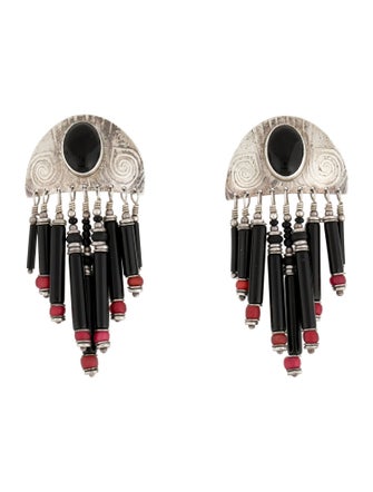 Vaubel Glass & Onyx Drop Earrings