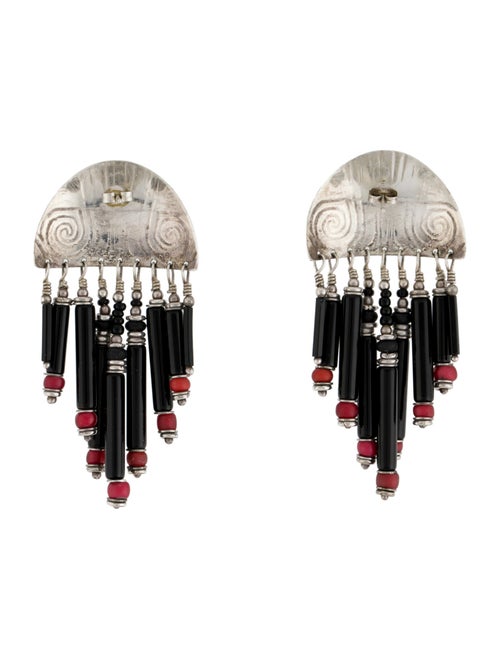 Vaubel Glass & Onyx Drop Earrings