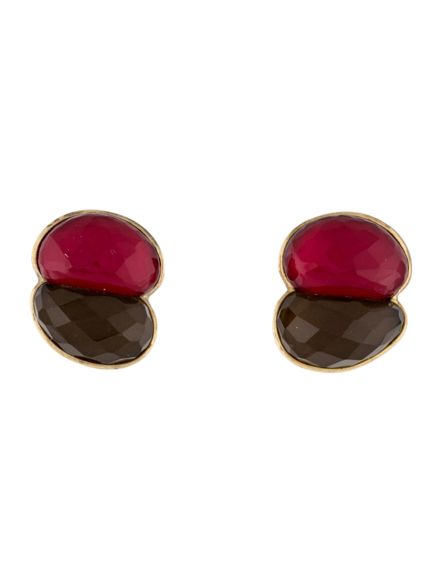 Vaubel Multicolor Stone Double Oval Clip On Earrings