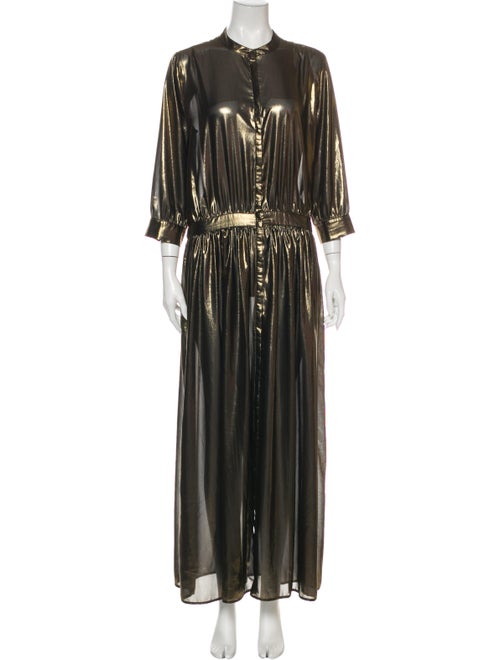 Swildens Crew Neck Long Dress Gold
