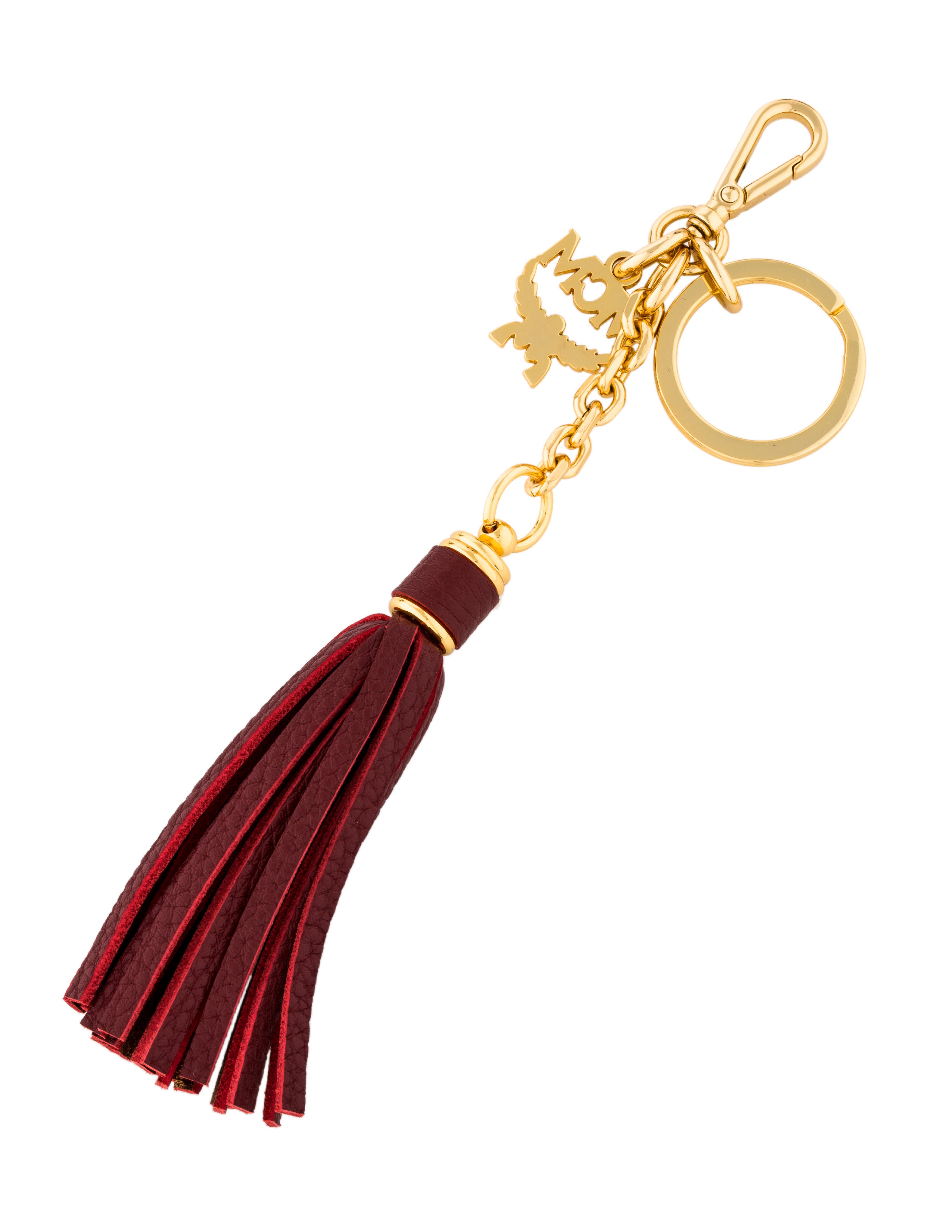 MCM Logo Tassel Keychain Red Keychains, Accessories W3021555 The