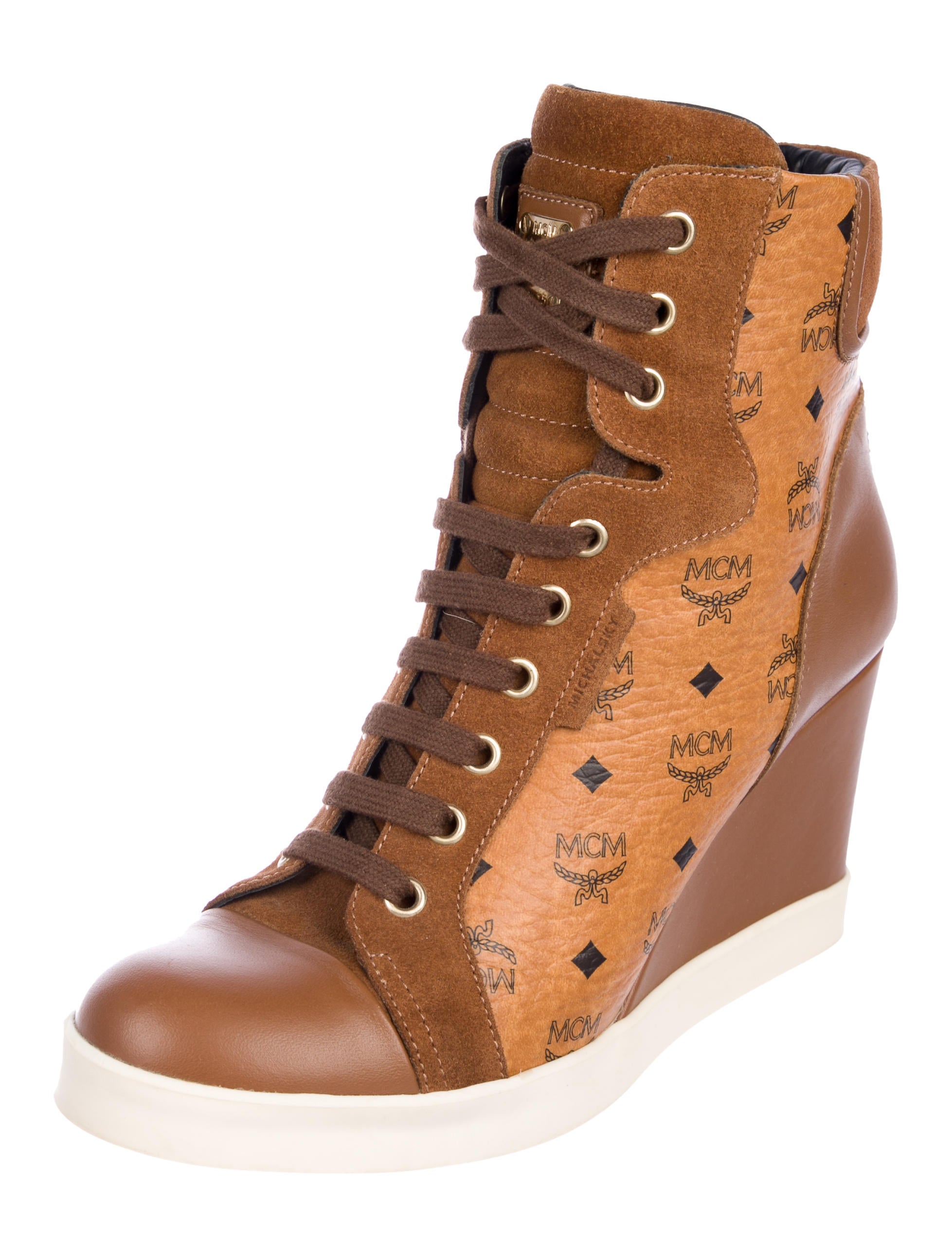 mcm wedge sneakers
