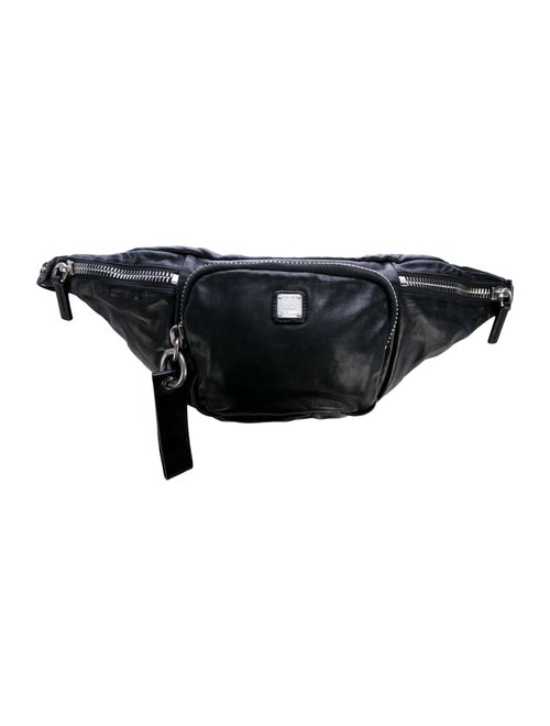 MCM Leather Waist Bag Black