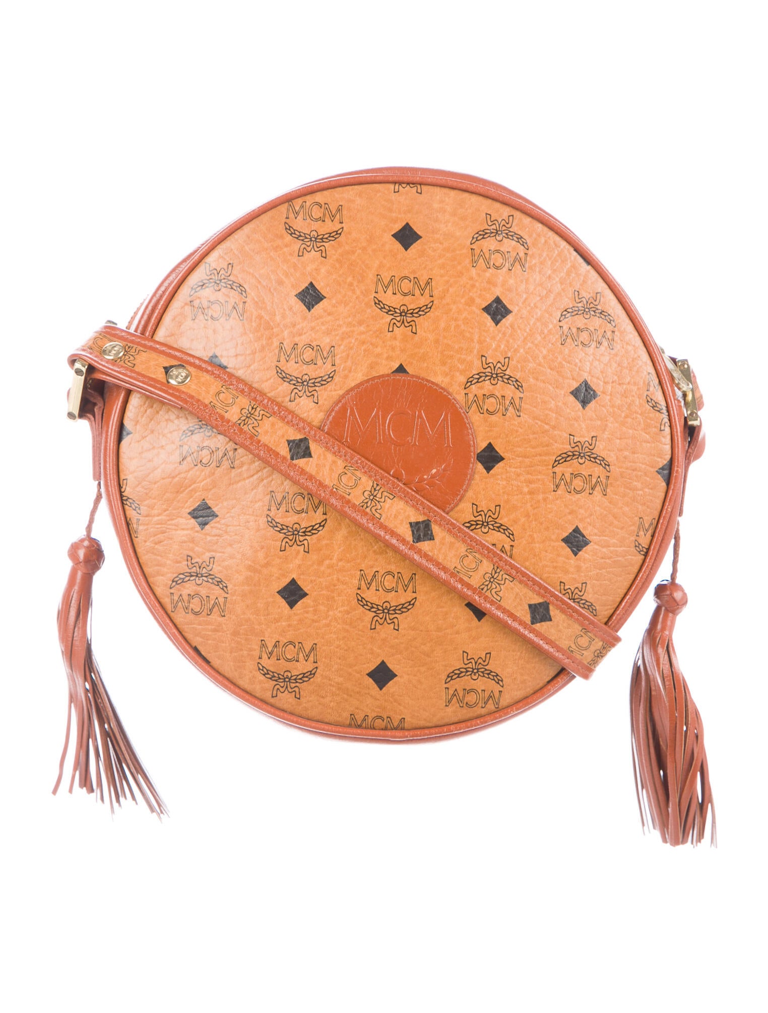 round mcm bag