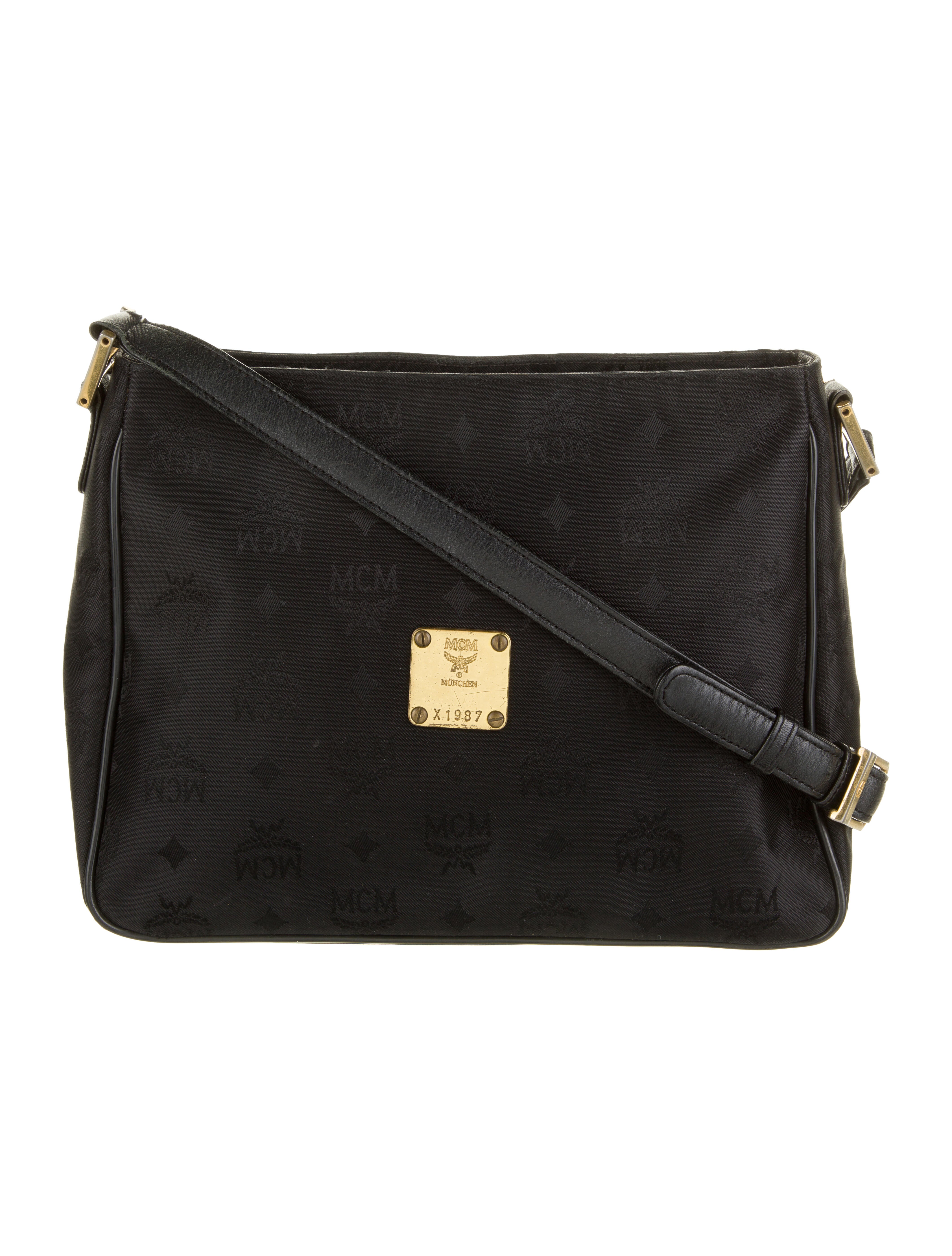 MCM Visetos Crossbody Bag Black Crossbody Bags, Handbags W3032809