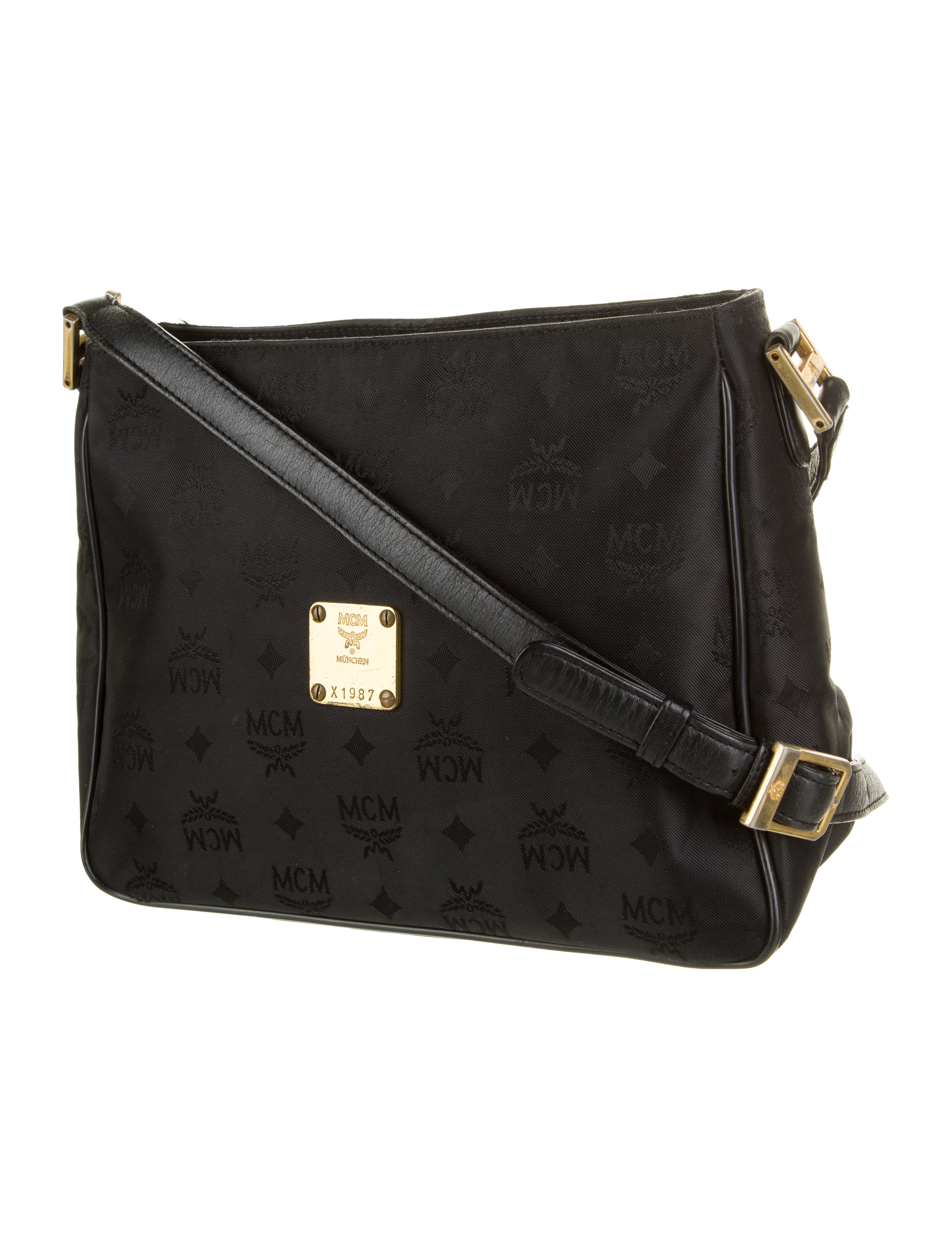 MCM Visetos Crossbody Bag Black Crossbody Bags, Handbags W3032809