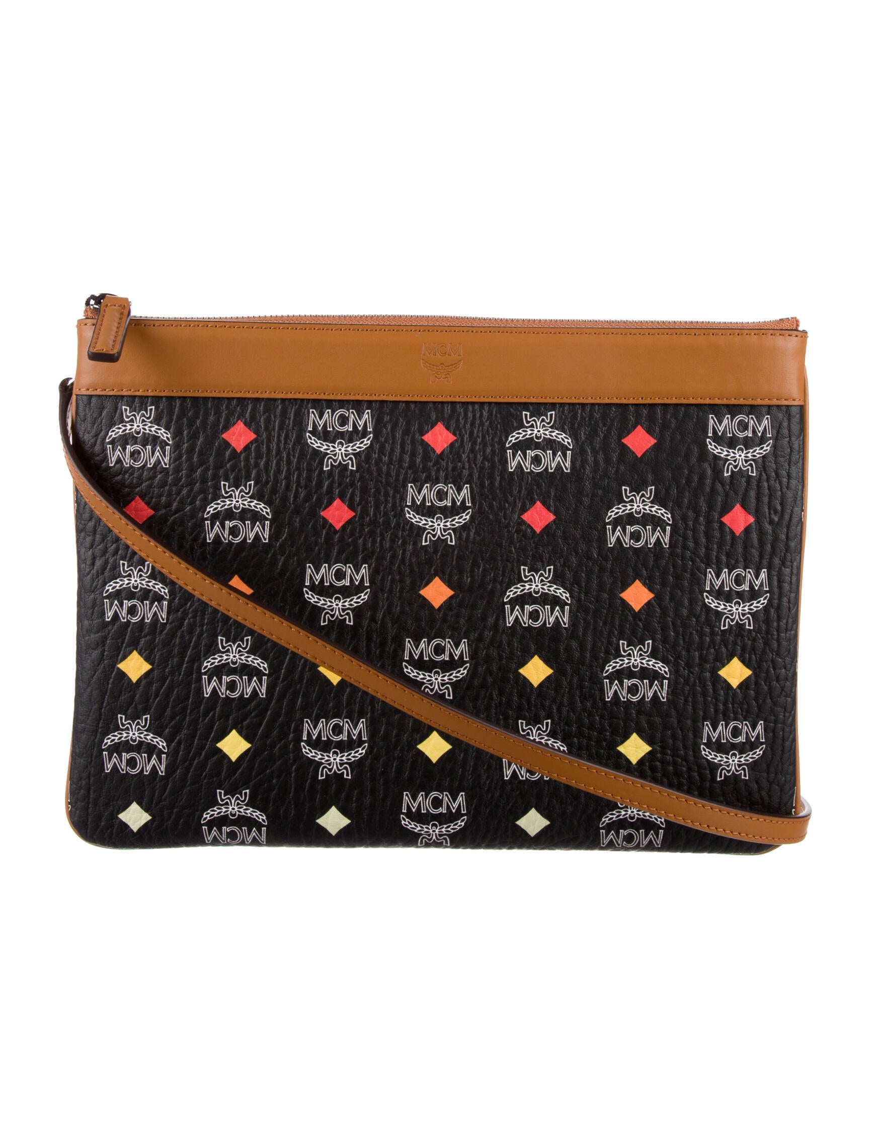 MCM Leather-Trimmed Visetos Multicolor Crossbody Bag