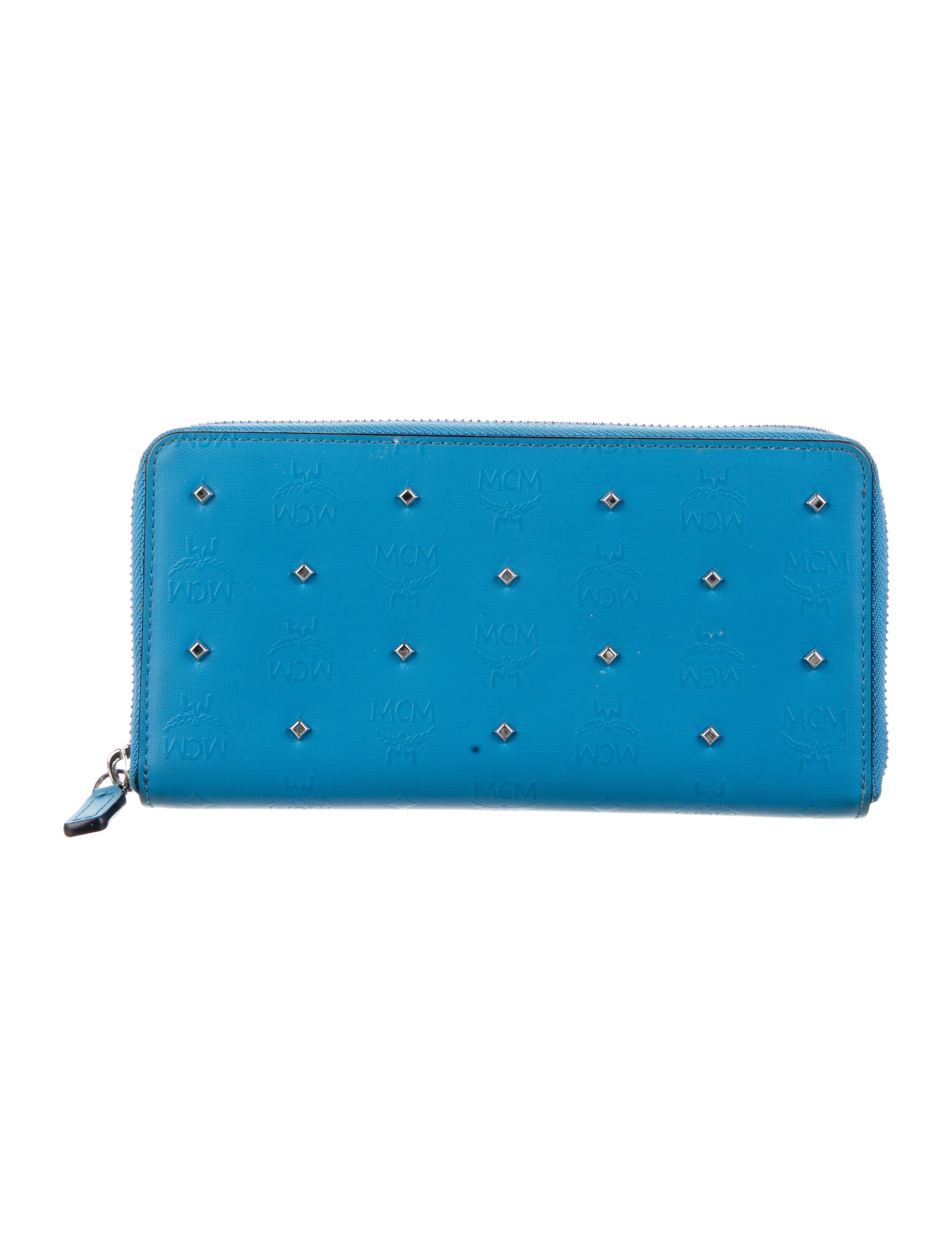 MCM Leather Continental Wallet Blue Wallets, Accessories W3041213