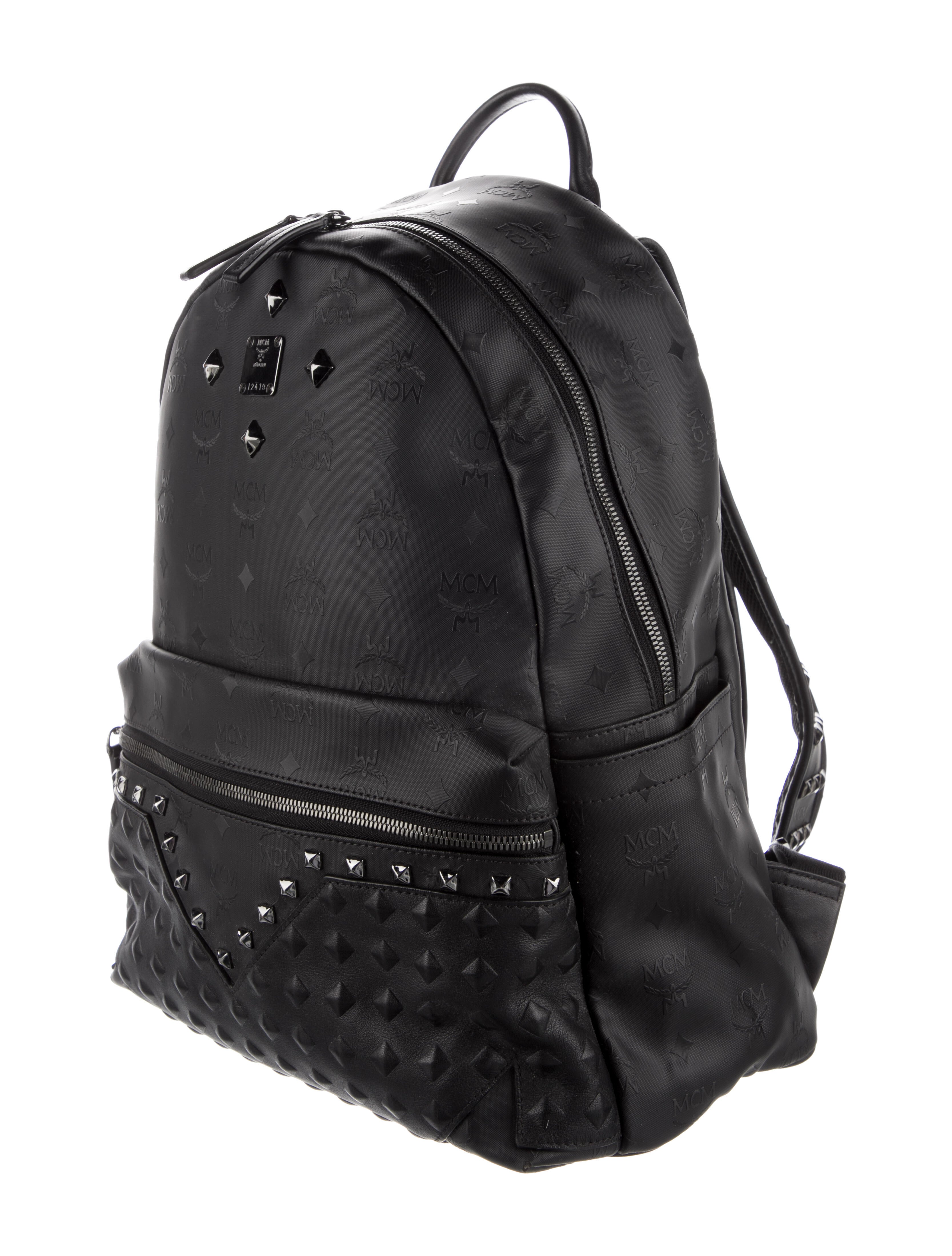 MCM Visetos Stark Leather Backpack Black Backpacks, Bags W3041477