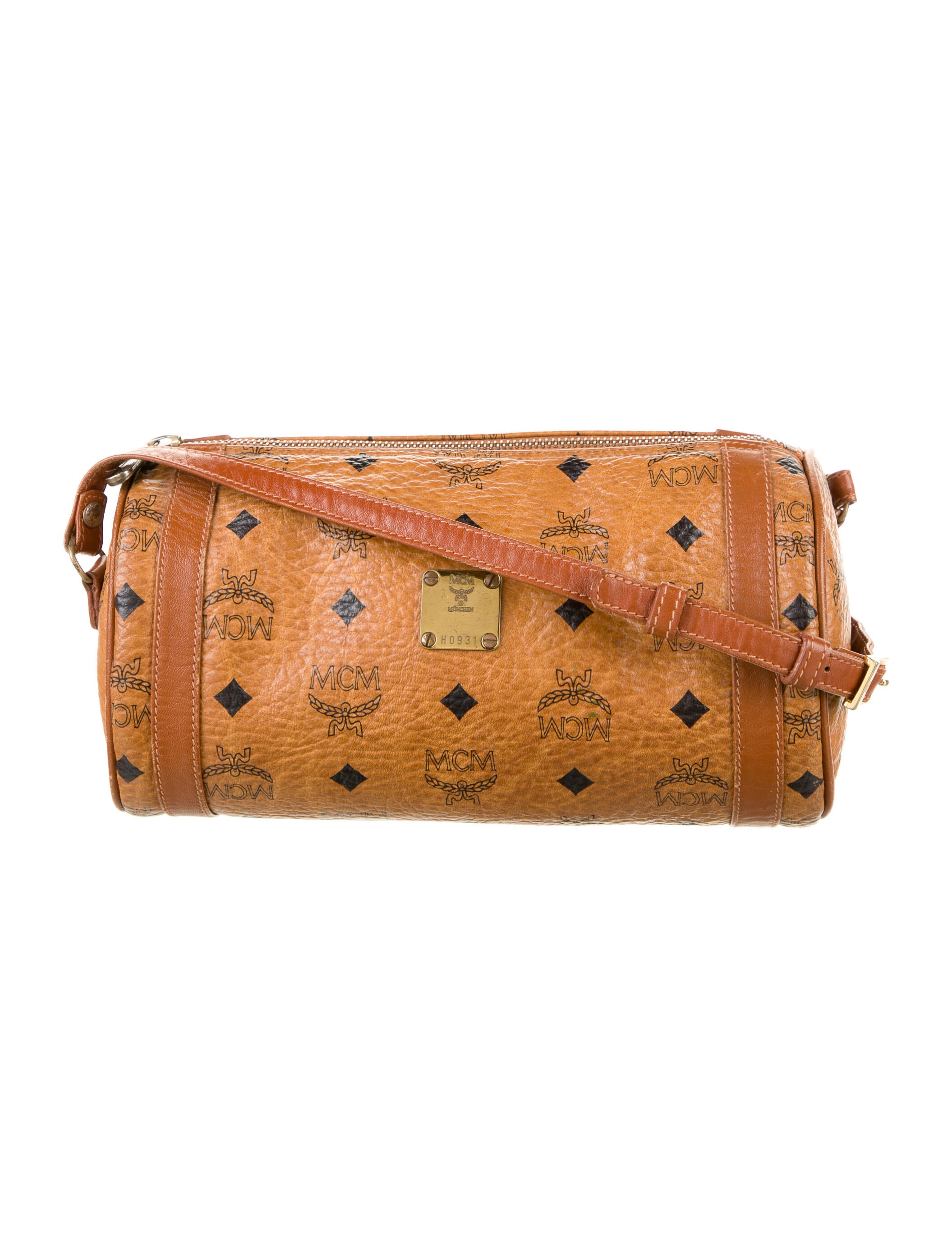 MCM Monogram Round Crossbody Bag Brown Crossbody Bags, Handbags