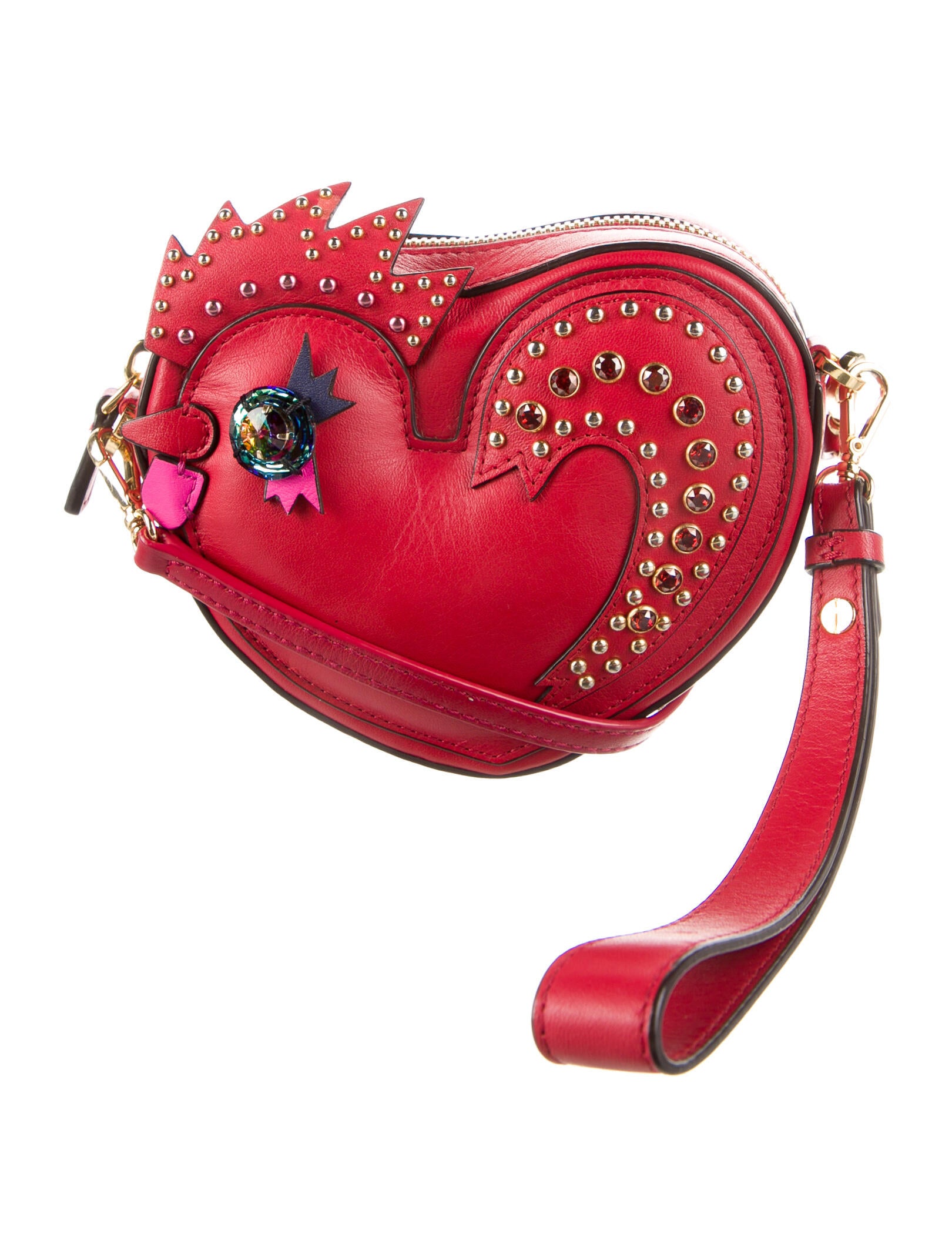 MCM Leather Rooster Crossbody Bag Red Crossbody Bags, Handbags