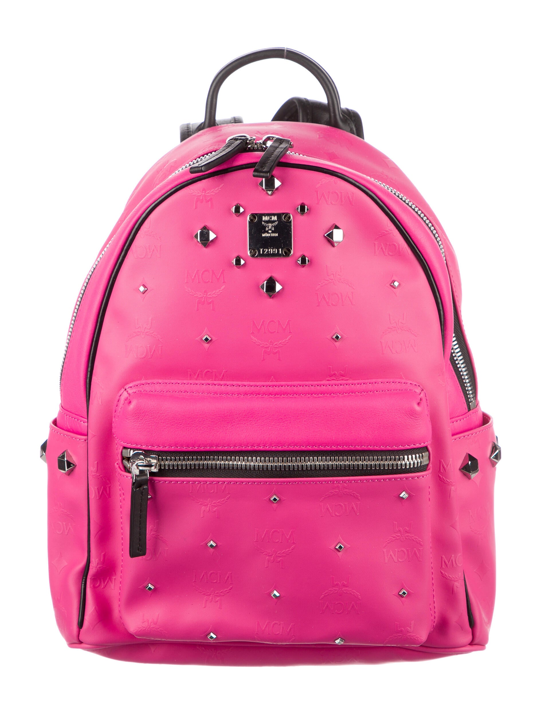 MCM Metallic Studded Leather Backpack Metallic Backpacks, Handbags
