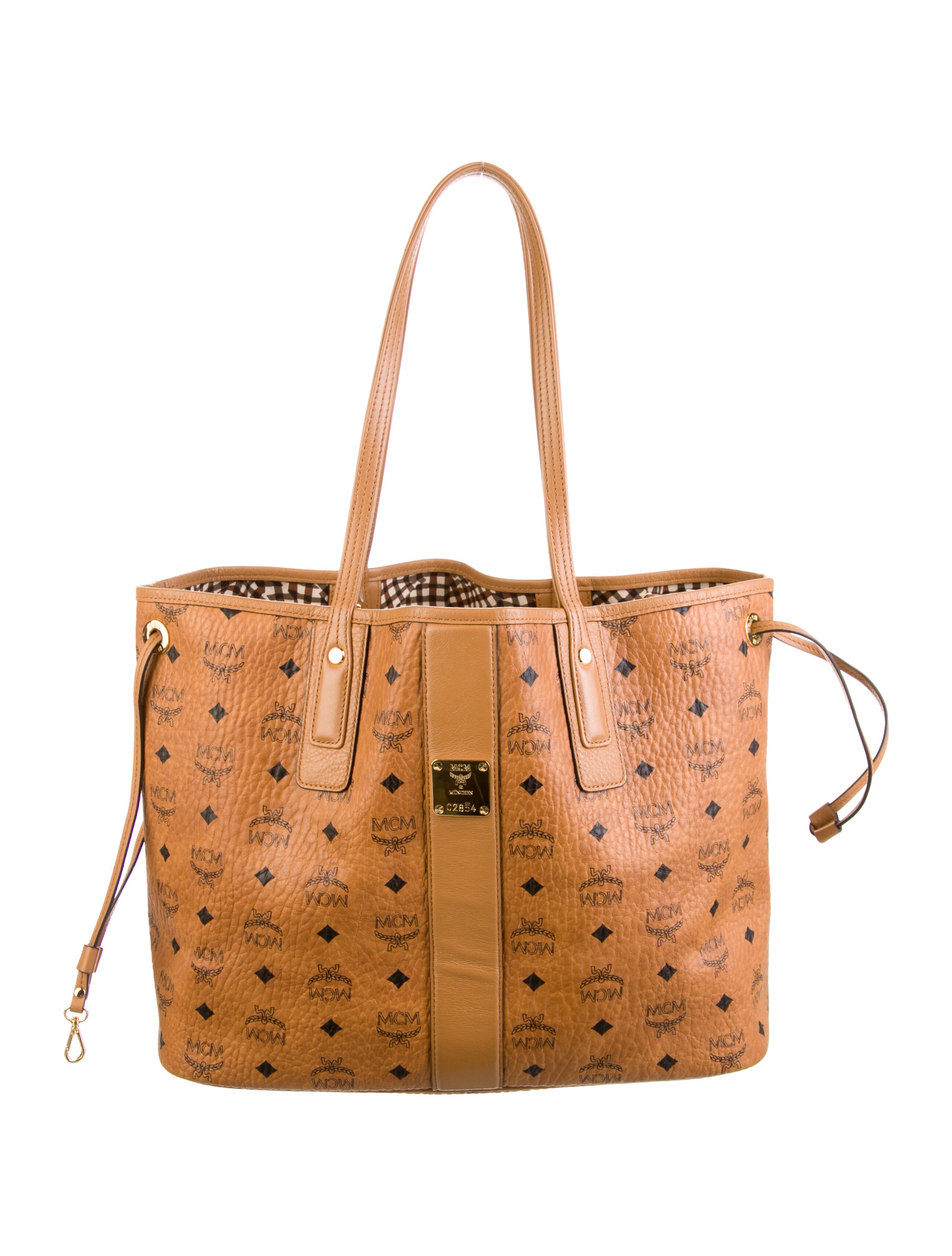 MCM Large Shopper Project Visetos Reversible Tote Brown Totes